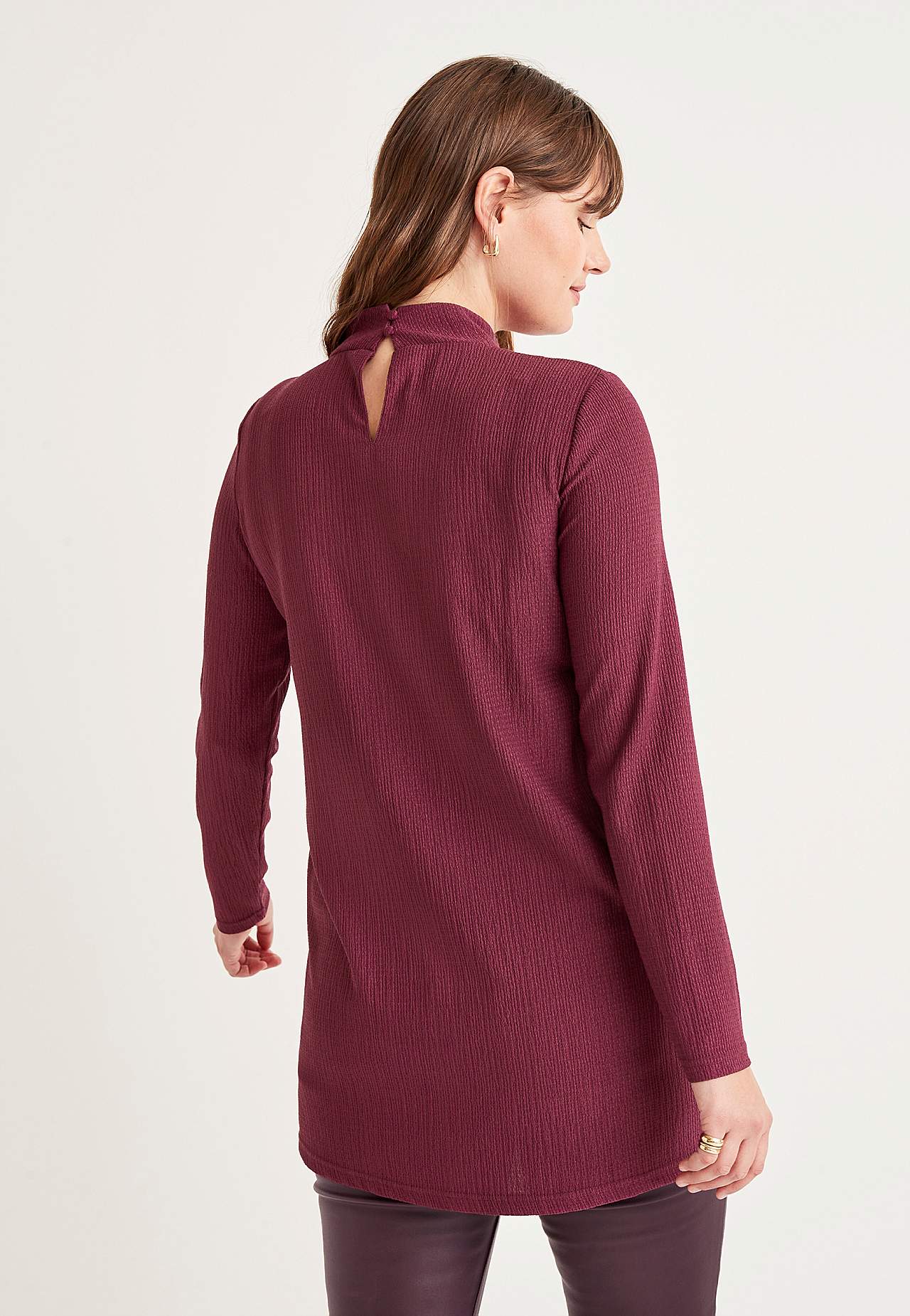 Jersey tuniq with half turtlneck and long sleeves Linda