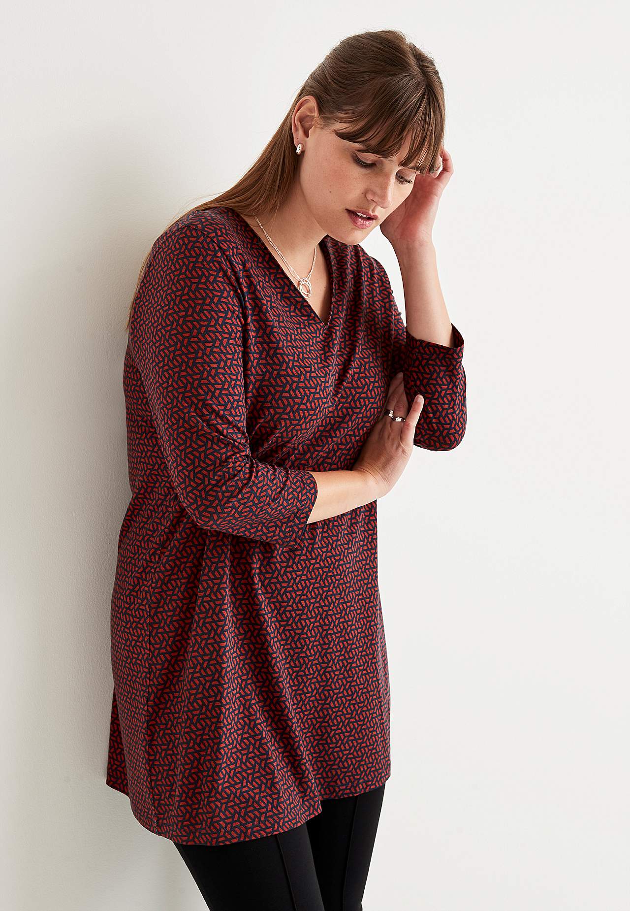 Patterned jersey tuniq