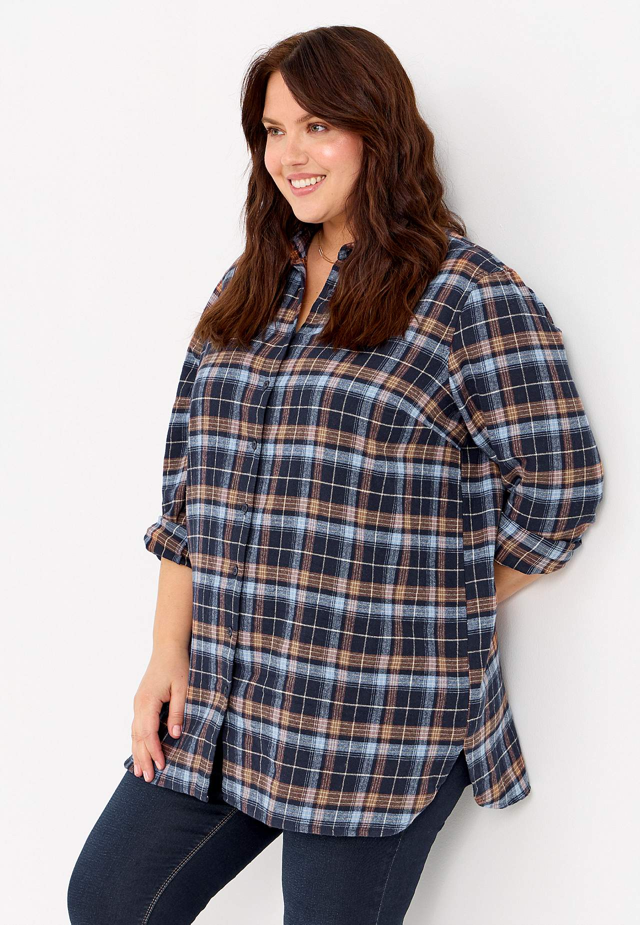 Long shirt in flannel