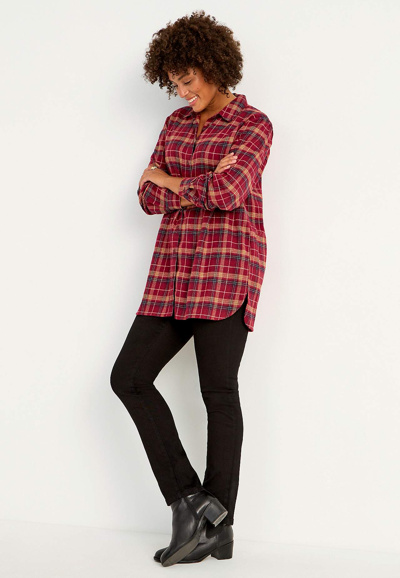 Long shirt in flannel