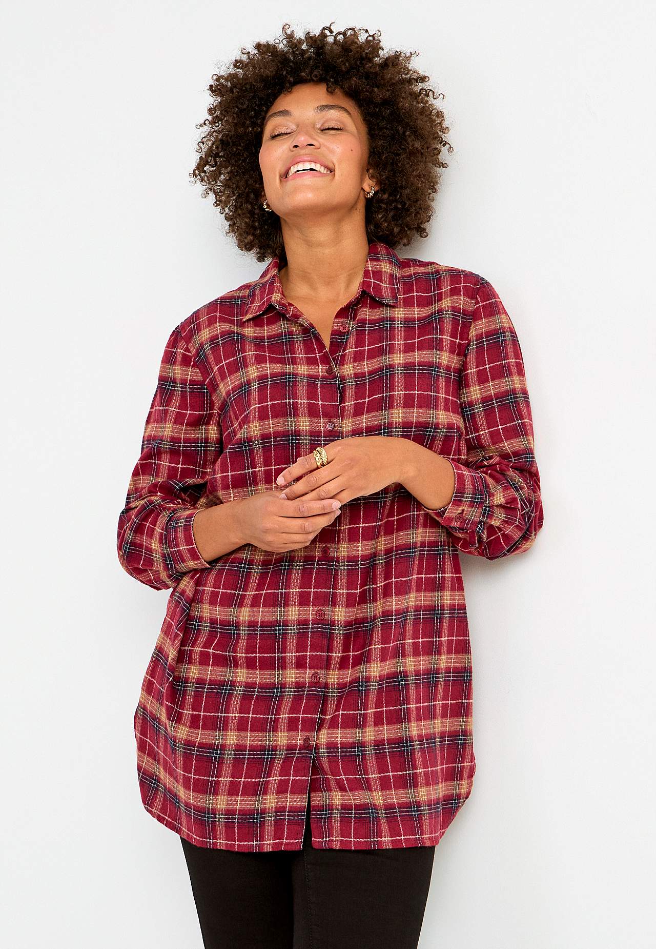 Long shirt in flannel