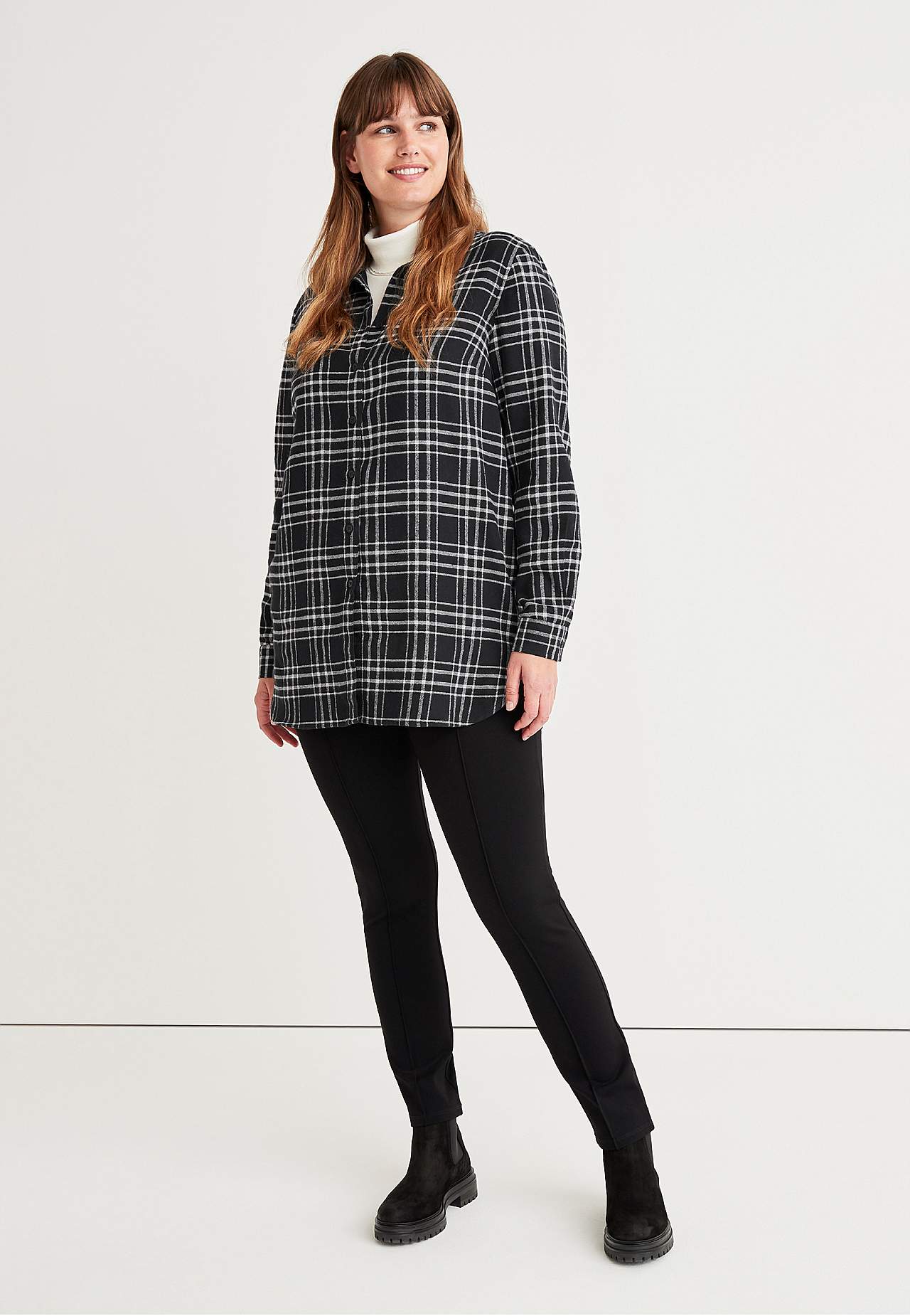 Long shirt in flannel