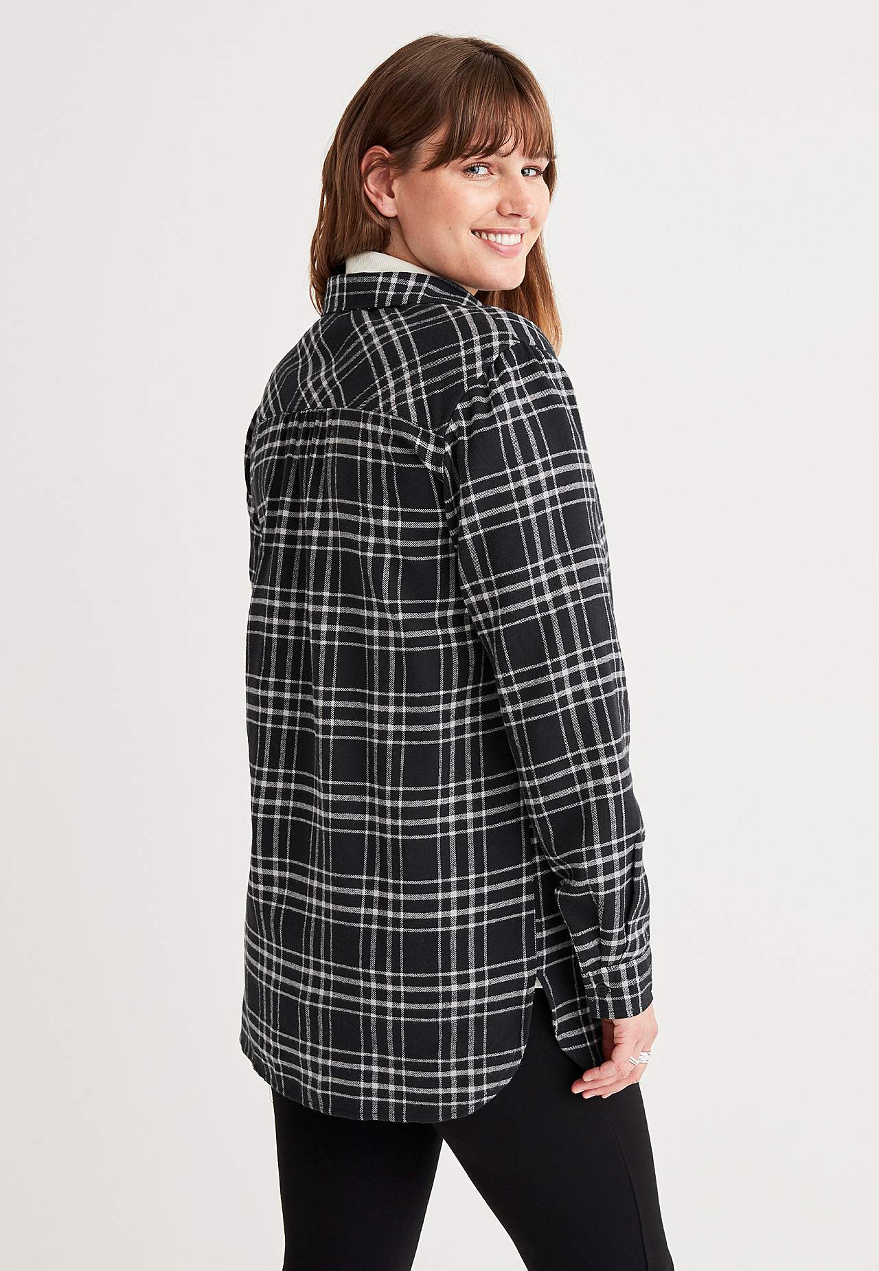 Long shirt in flannel