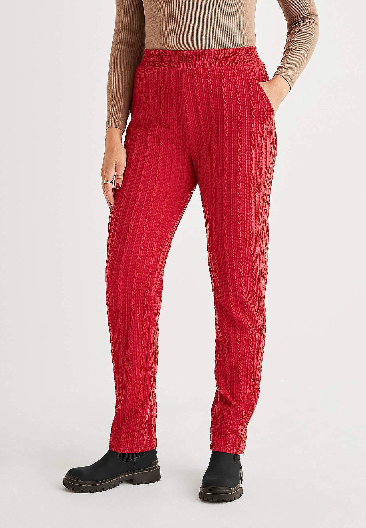 Textured-knit jersey pants Cara