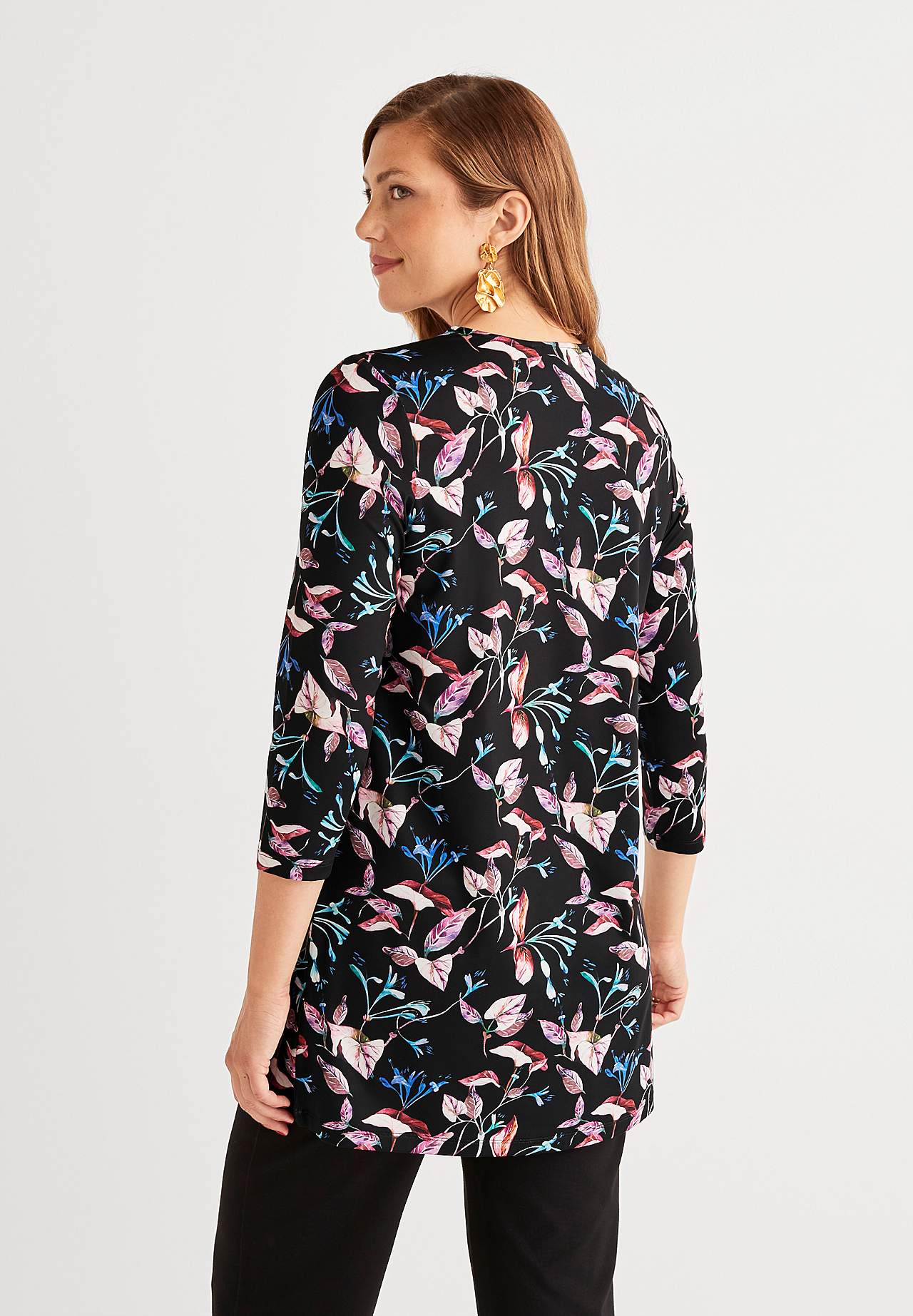 Jersey tuniq with floral pattern