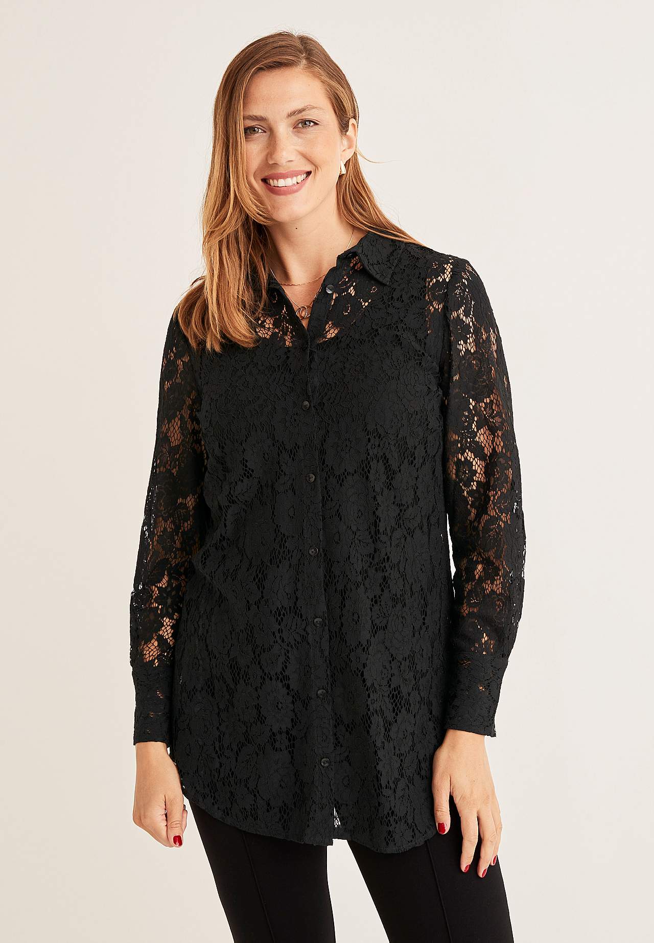 Long-sleeved lace tunic Ariel