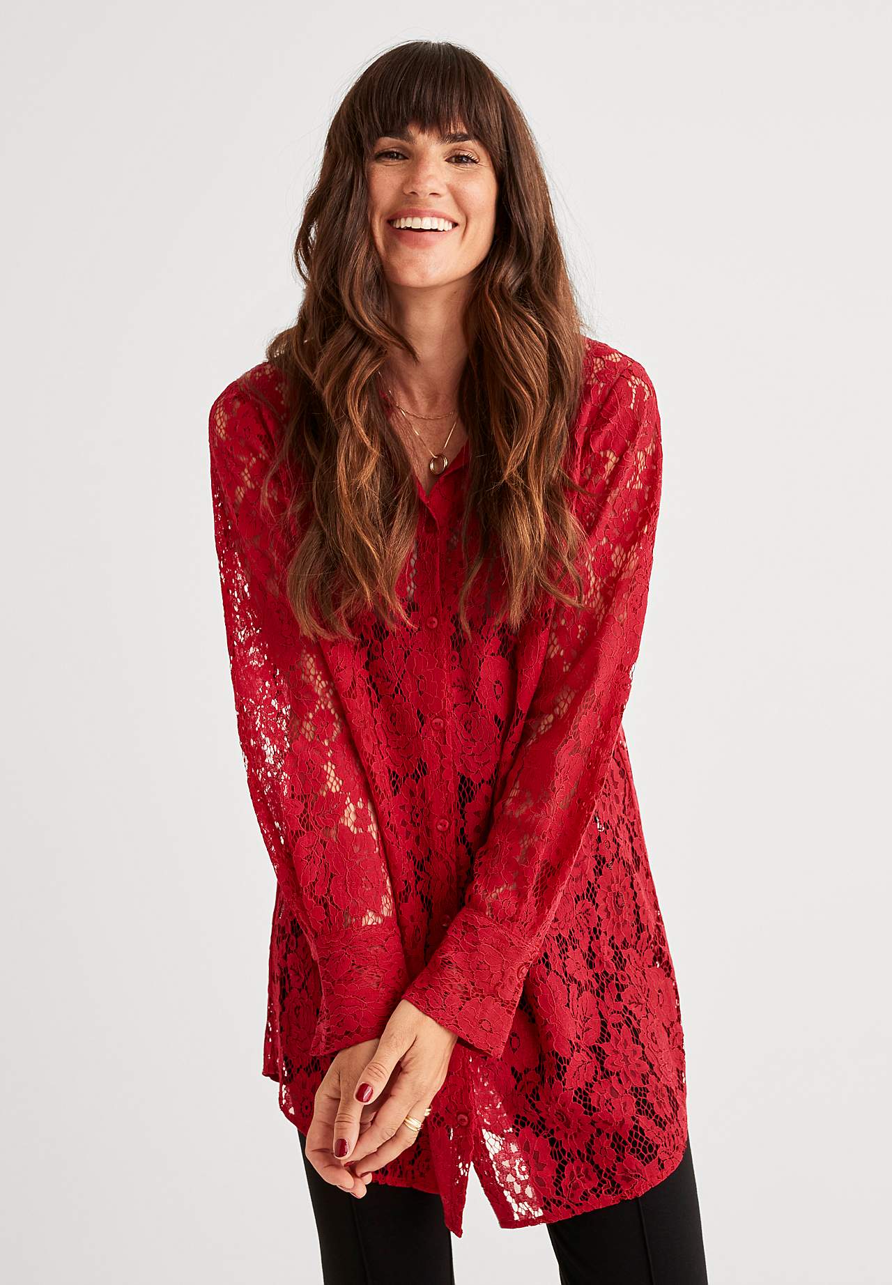 Long-sleeved lace tunic Ariel