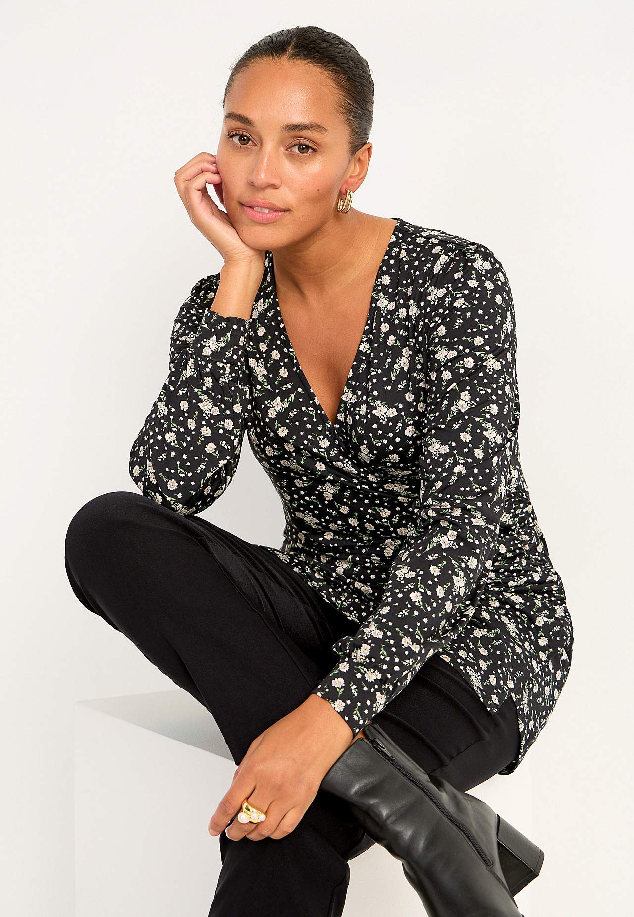 Patterned jersey tuniq