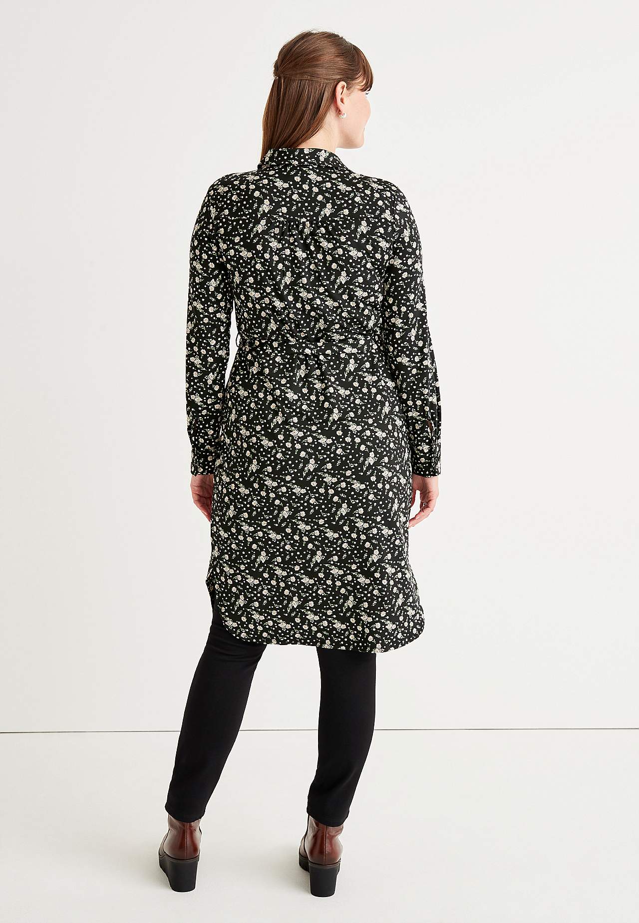 Patterned shirt dress