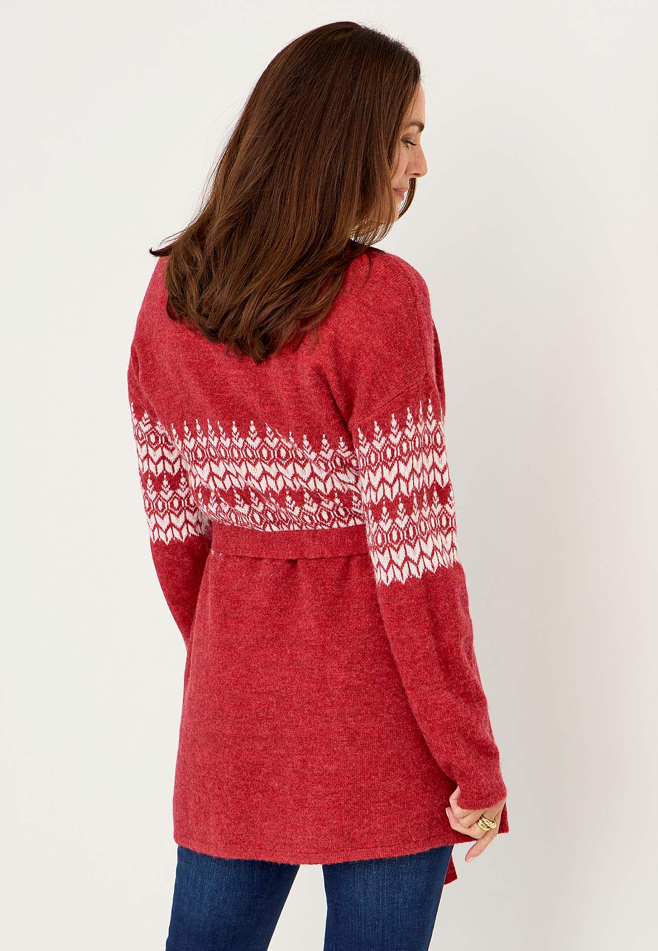 Jacquard-knit cardigan