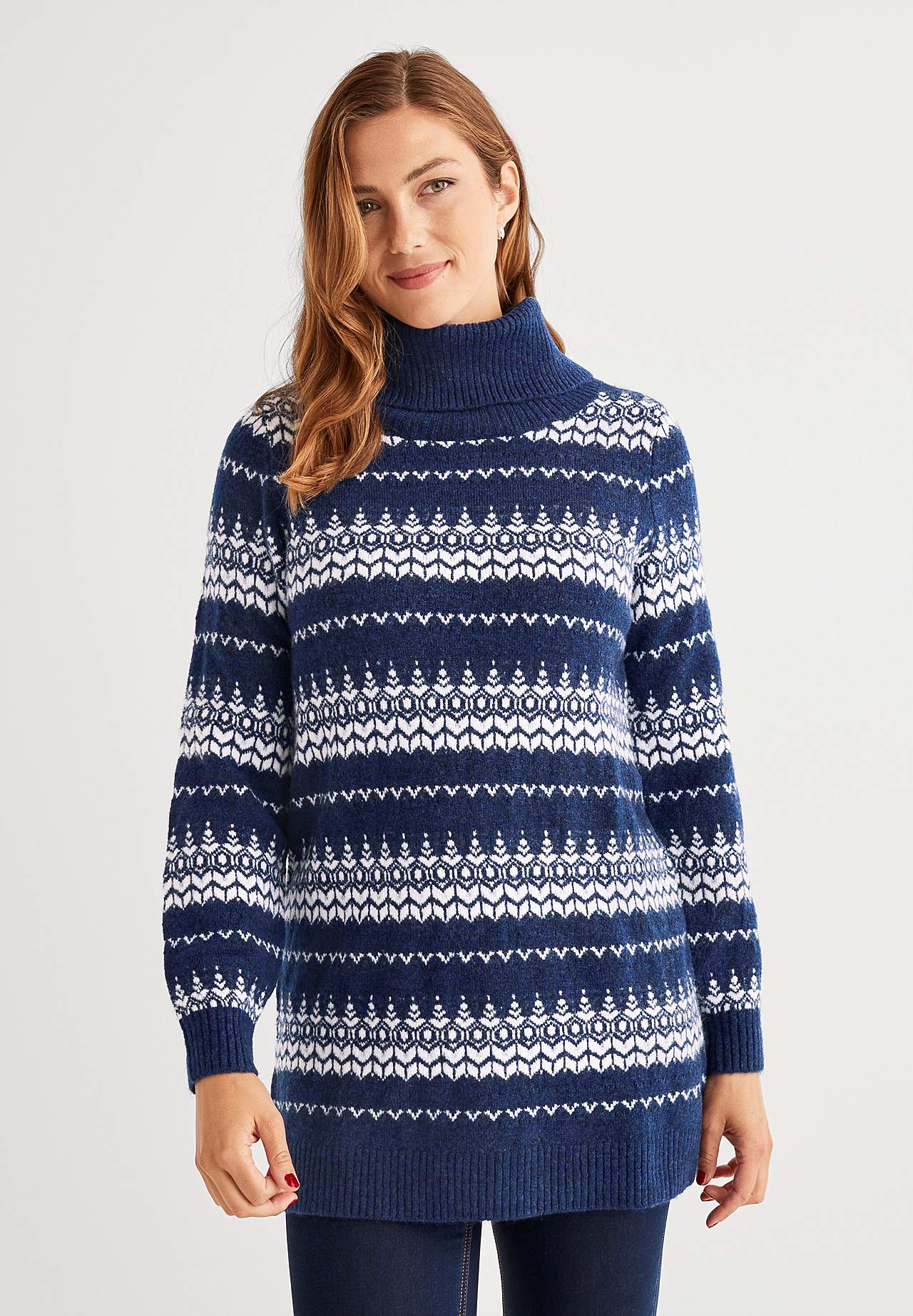 Jacquard-knit tunic