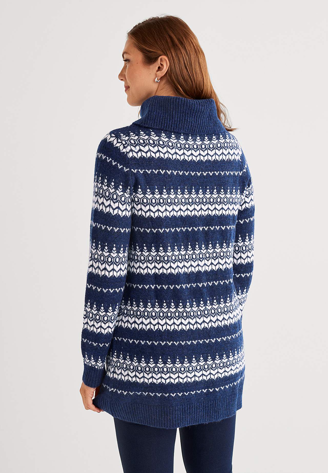 Jacquard-knit tunic