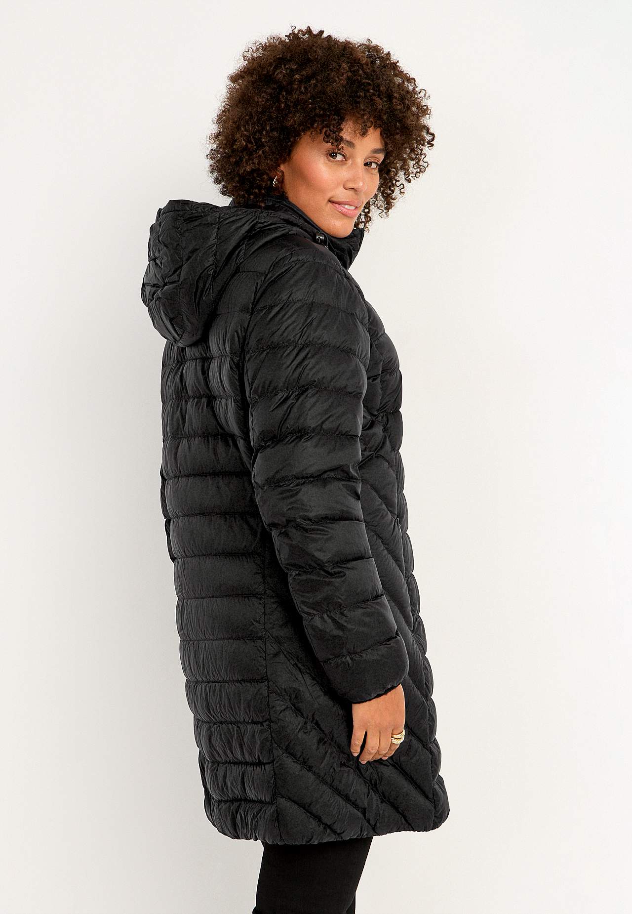 Down jacket with hood
