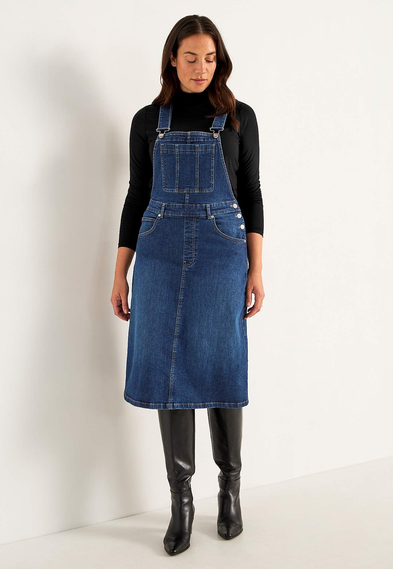 Dungaree dress in denim