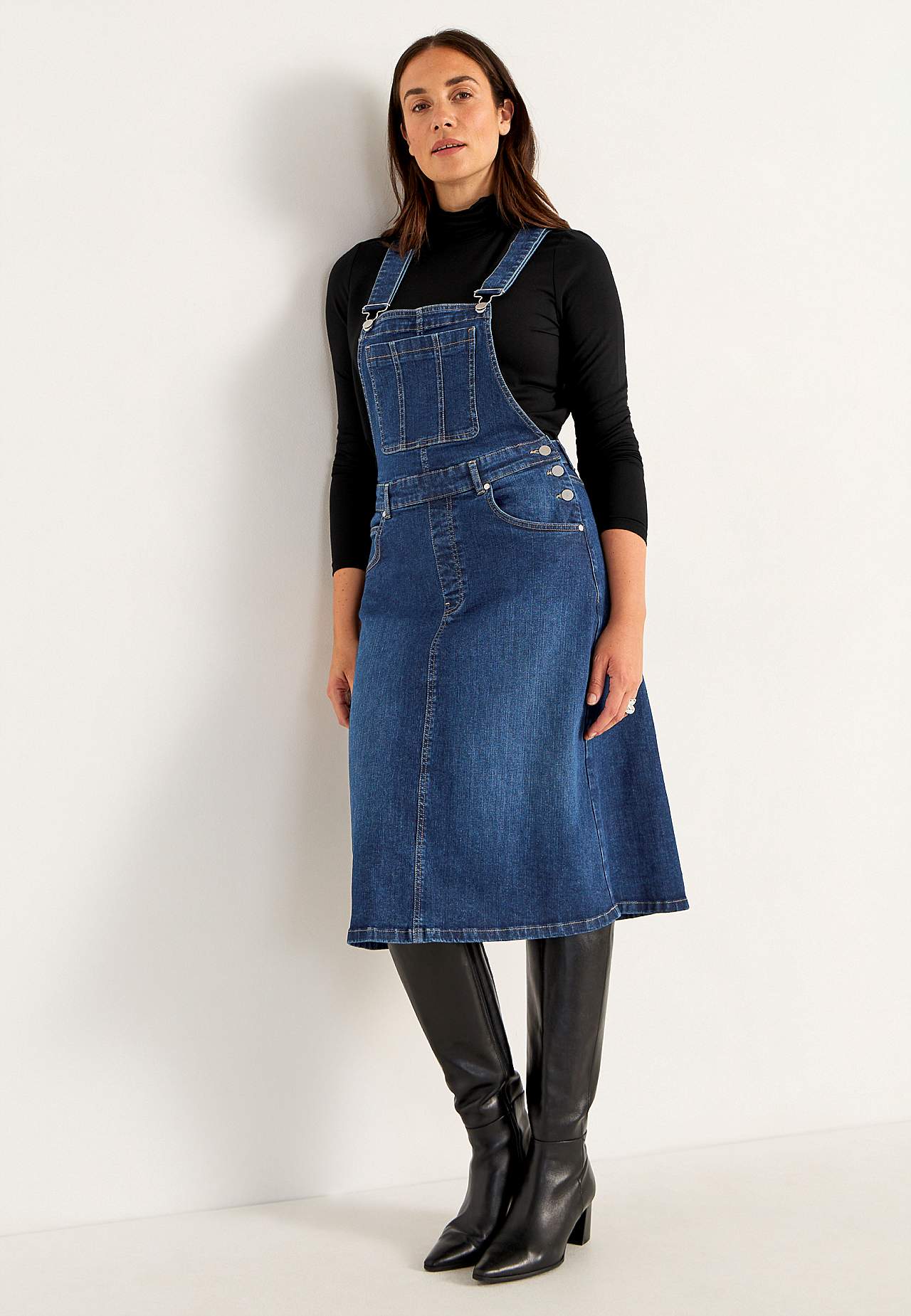 Dungaree dress in denim