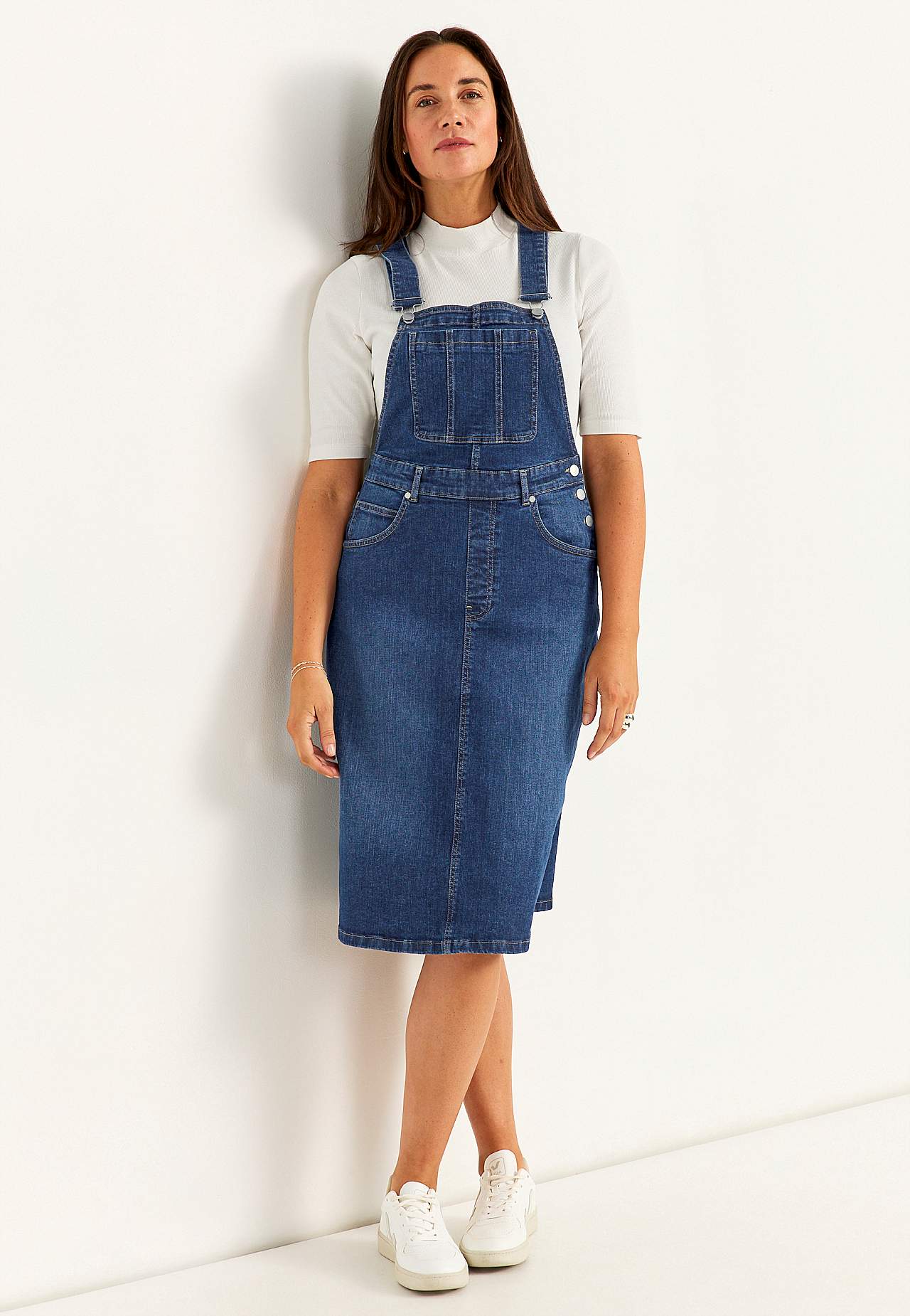 Dungaree dress in denim
