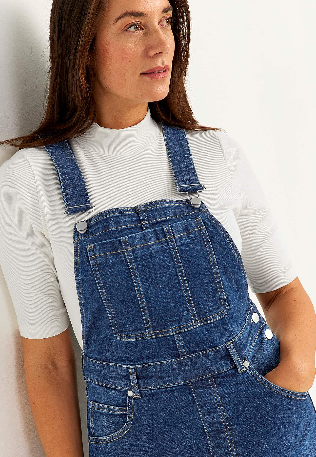 Dungaree dress in denim