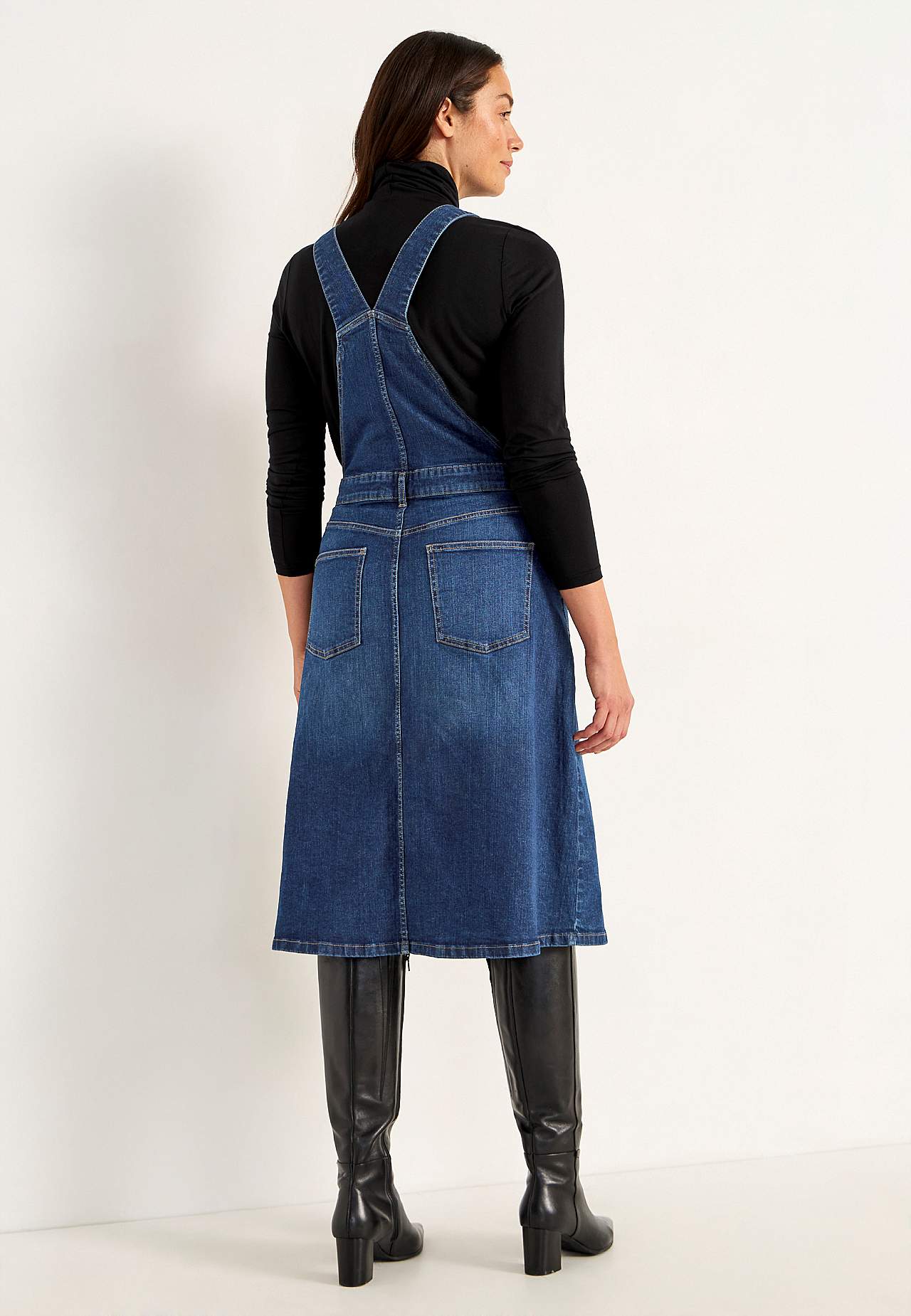 Dungaree dress in denim
