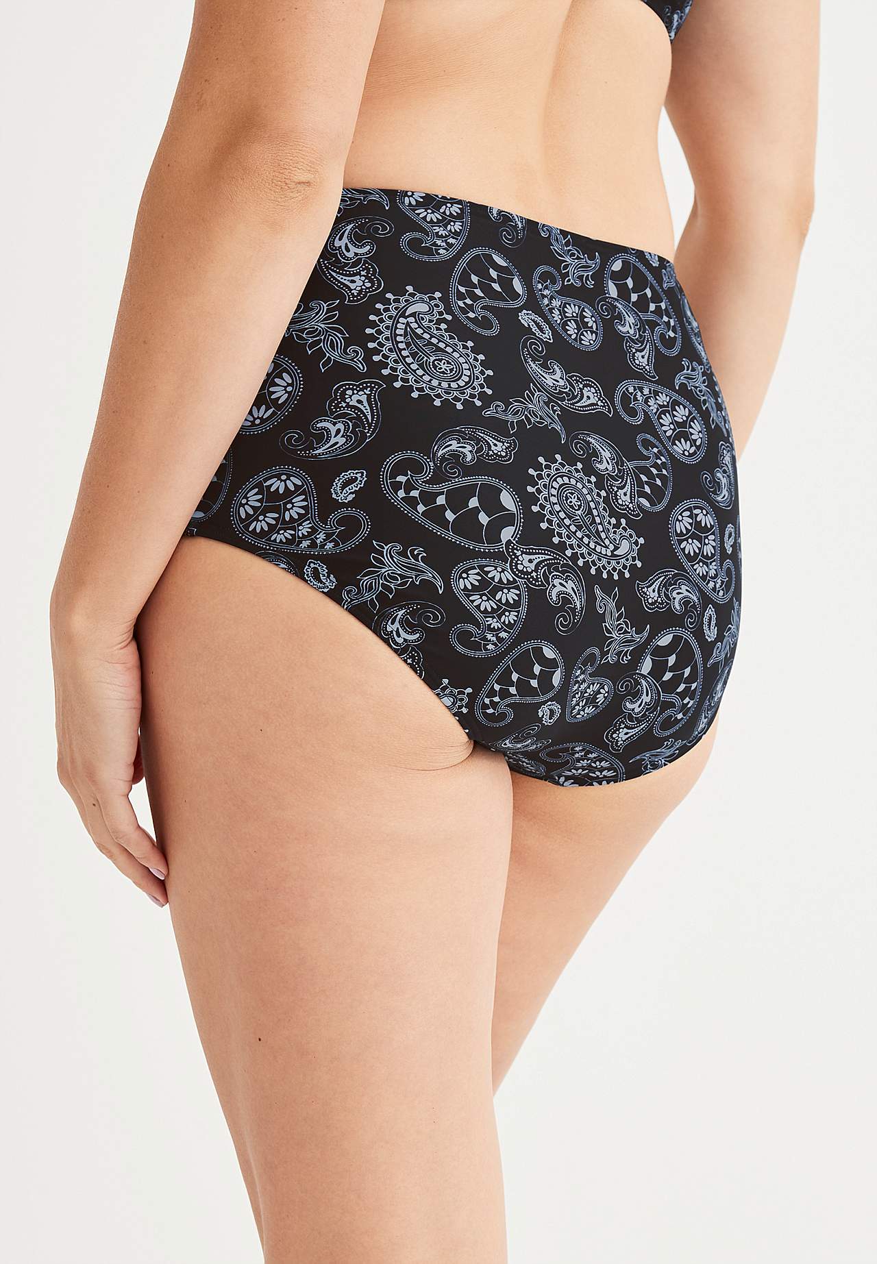 Bikini bottom with high waist and a paisley pattern Honolulu