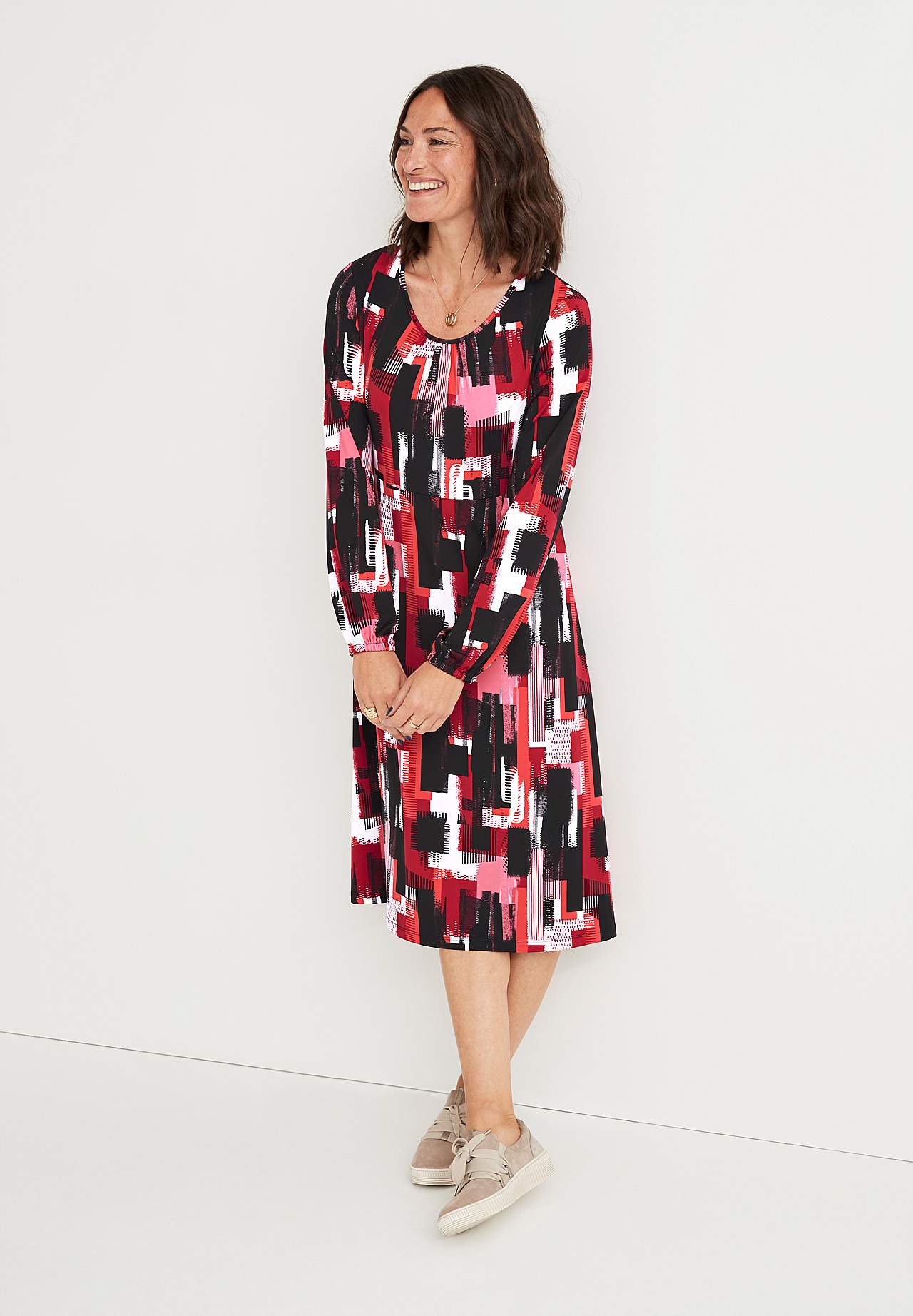 Patterned jersey dress