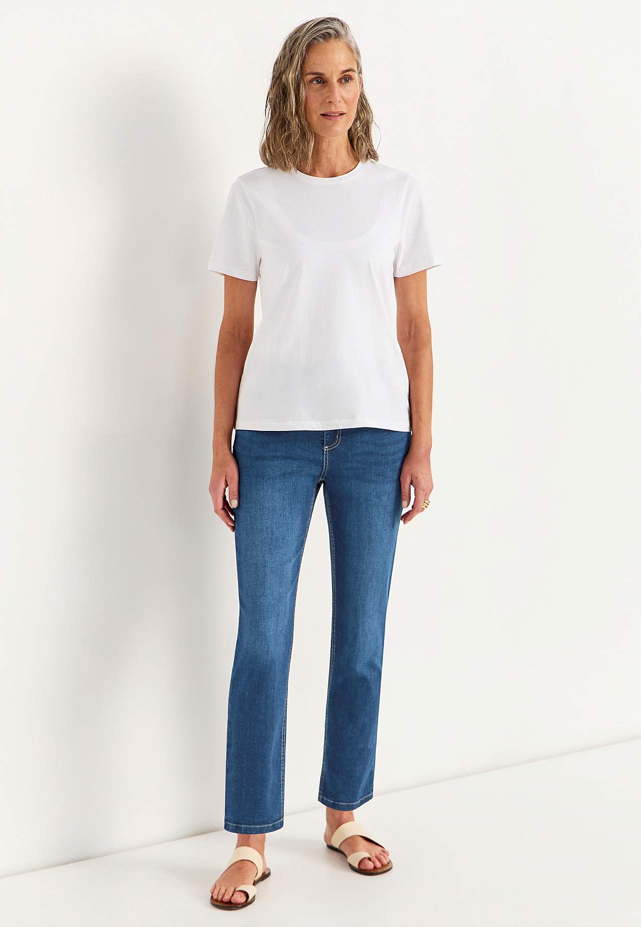 Stretch jeans with straight leg - three lengths Linnea