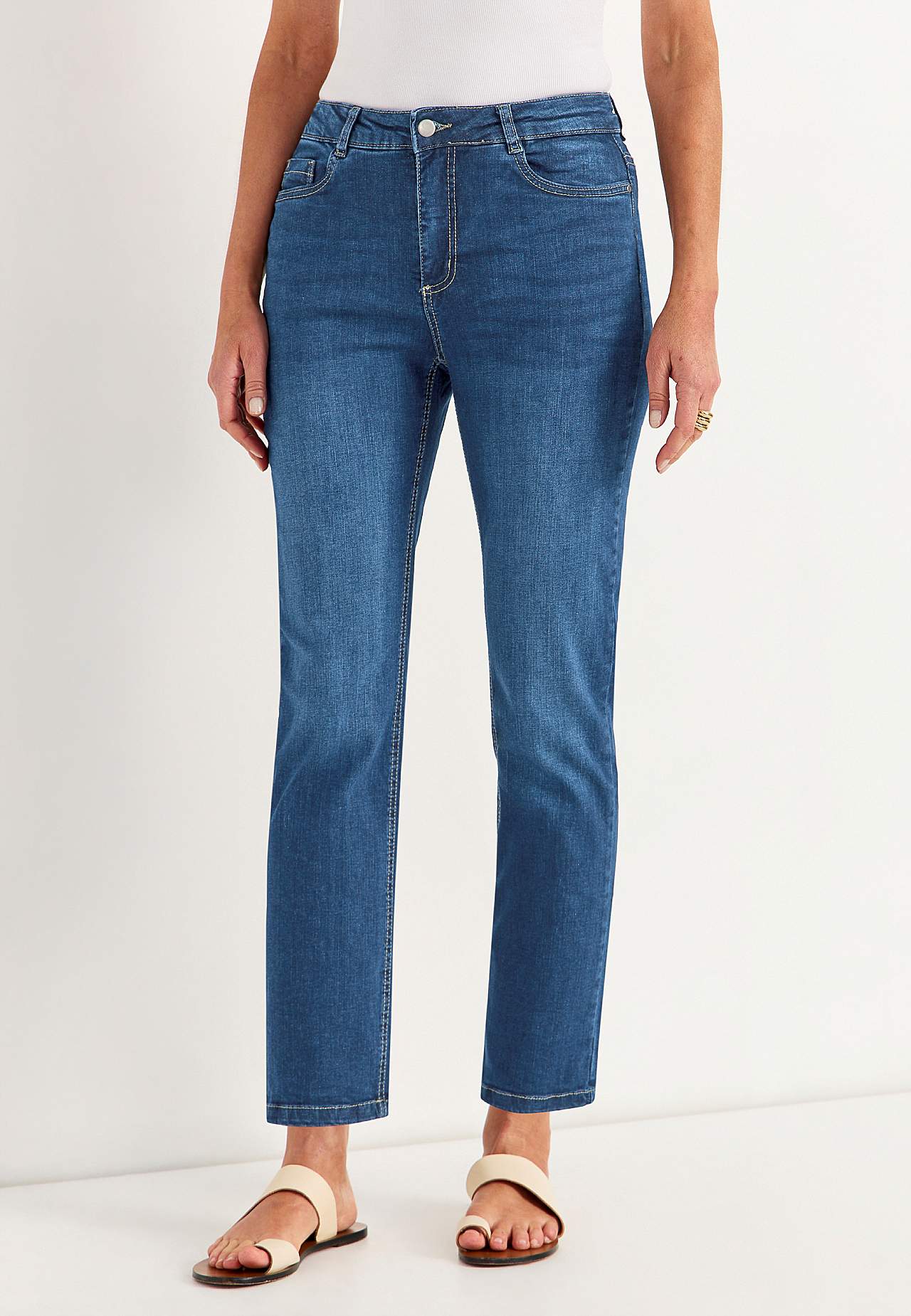 Stretch jeans with straight leg - three lengths Linnea