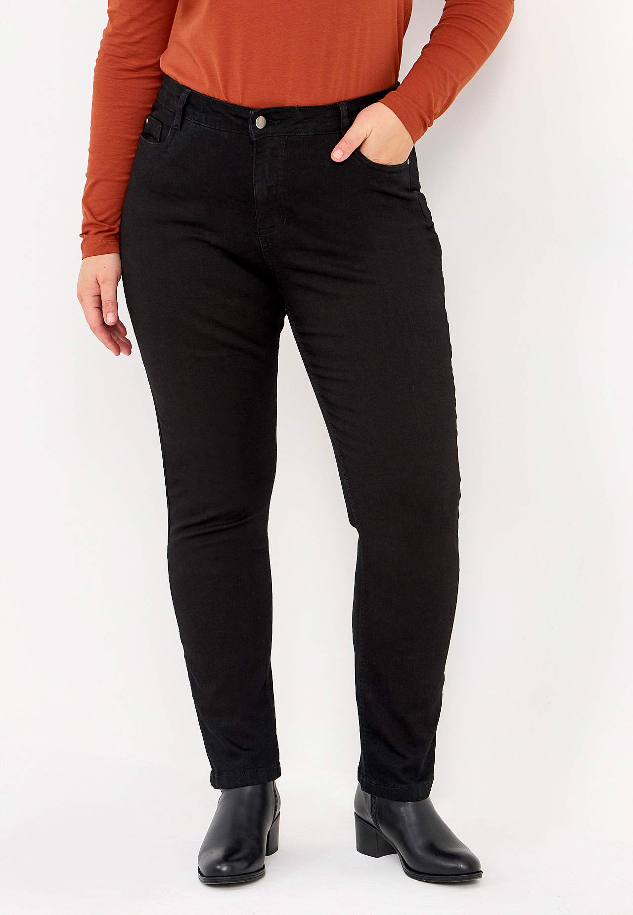 Stretch jeans with straight leg - three lengths