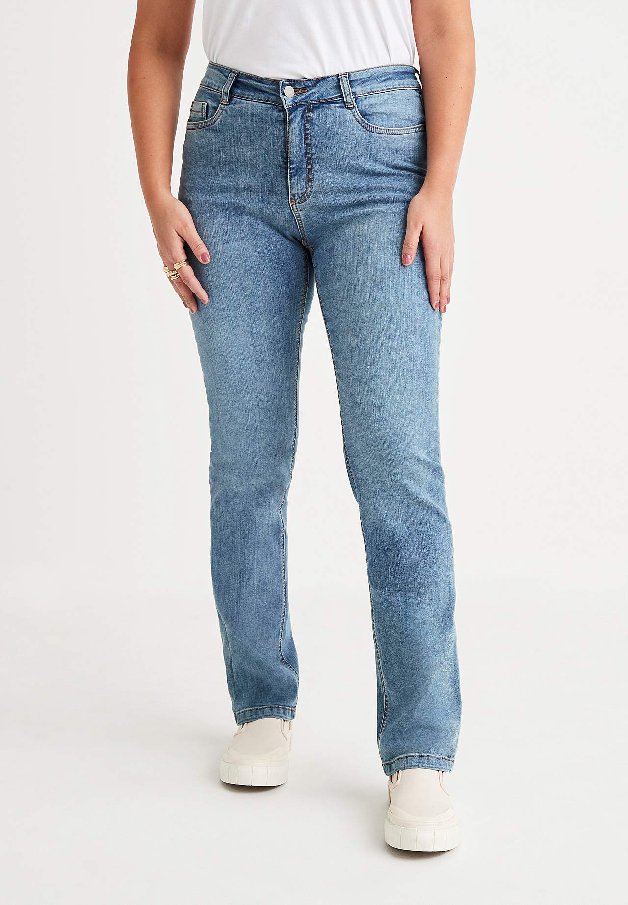 Stretch jeans with straight leg - three lengths