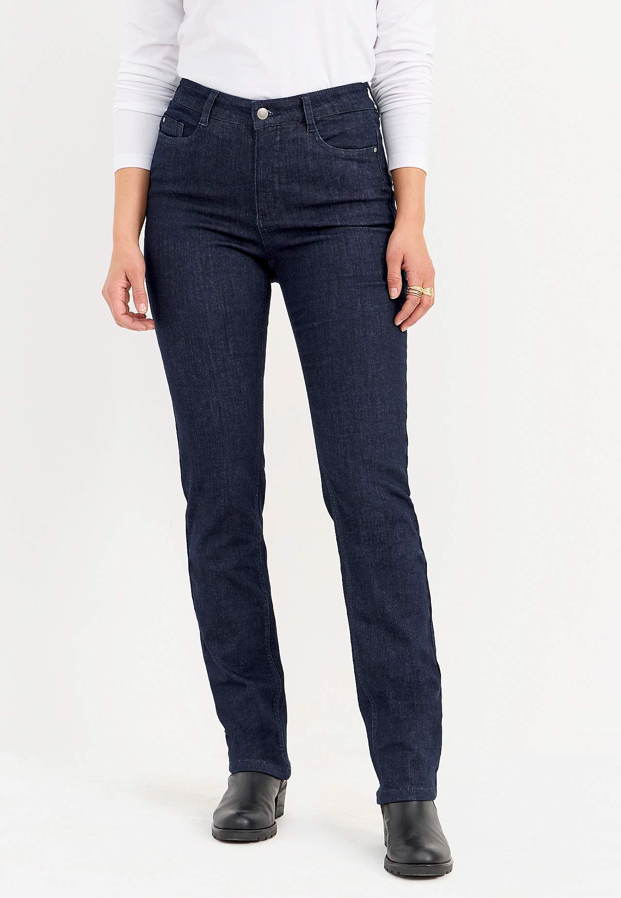 Stretch jeans with straight leg - three lengths