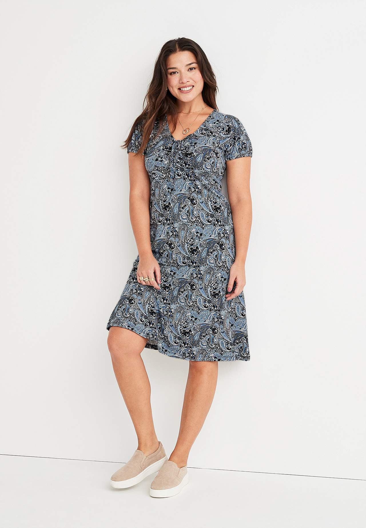 Patterned jersey dress