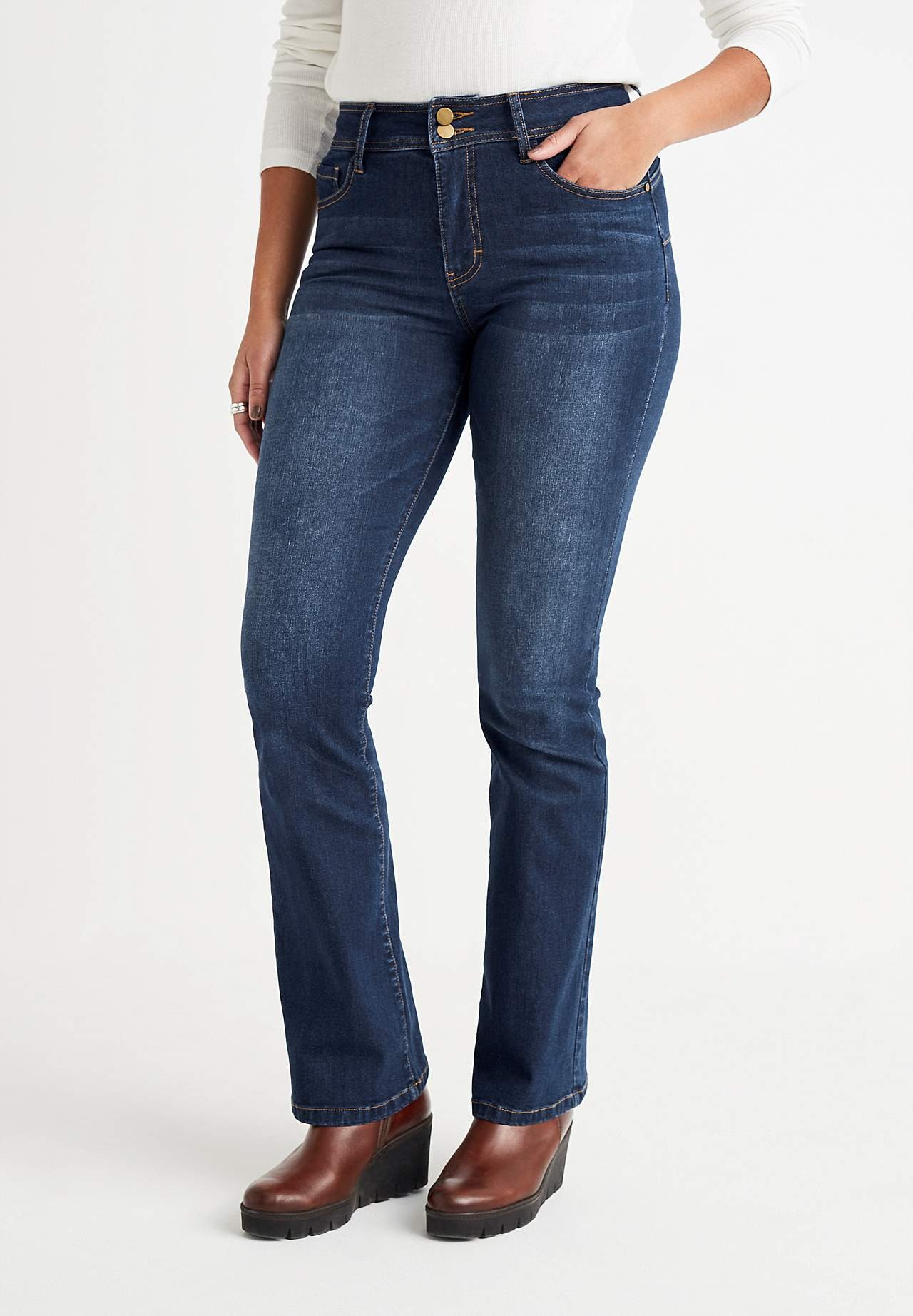 Shaping jeans with bootcut and superstretch