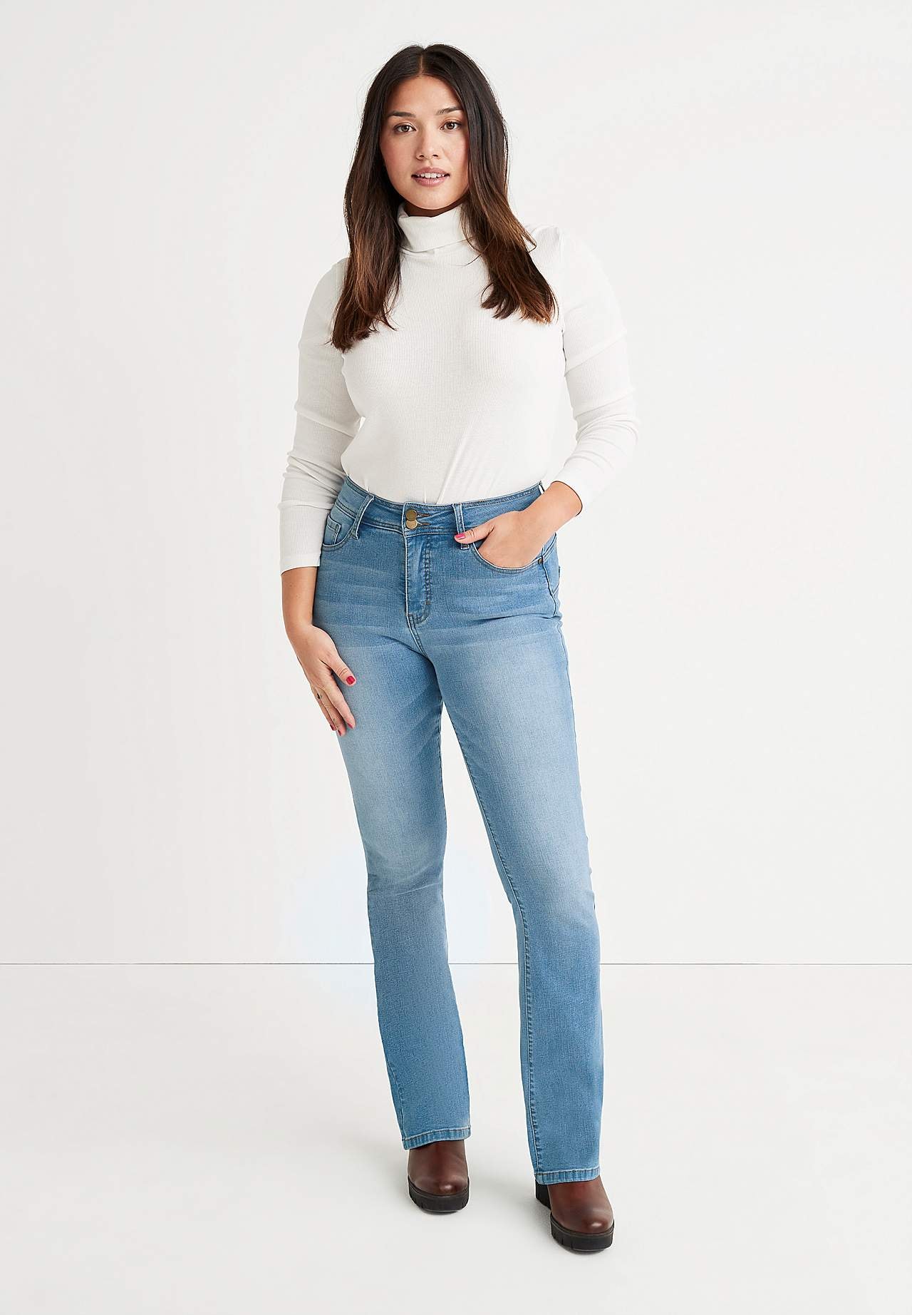 Shaping jeans with bootcut and superstretch