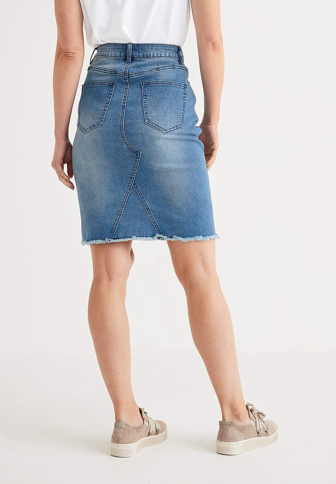 Denim skirt with embroidery