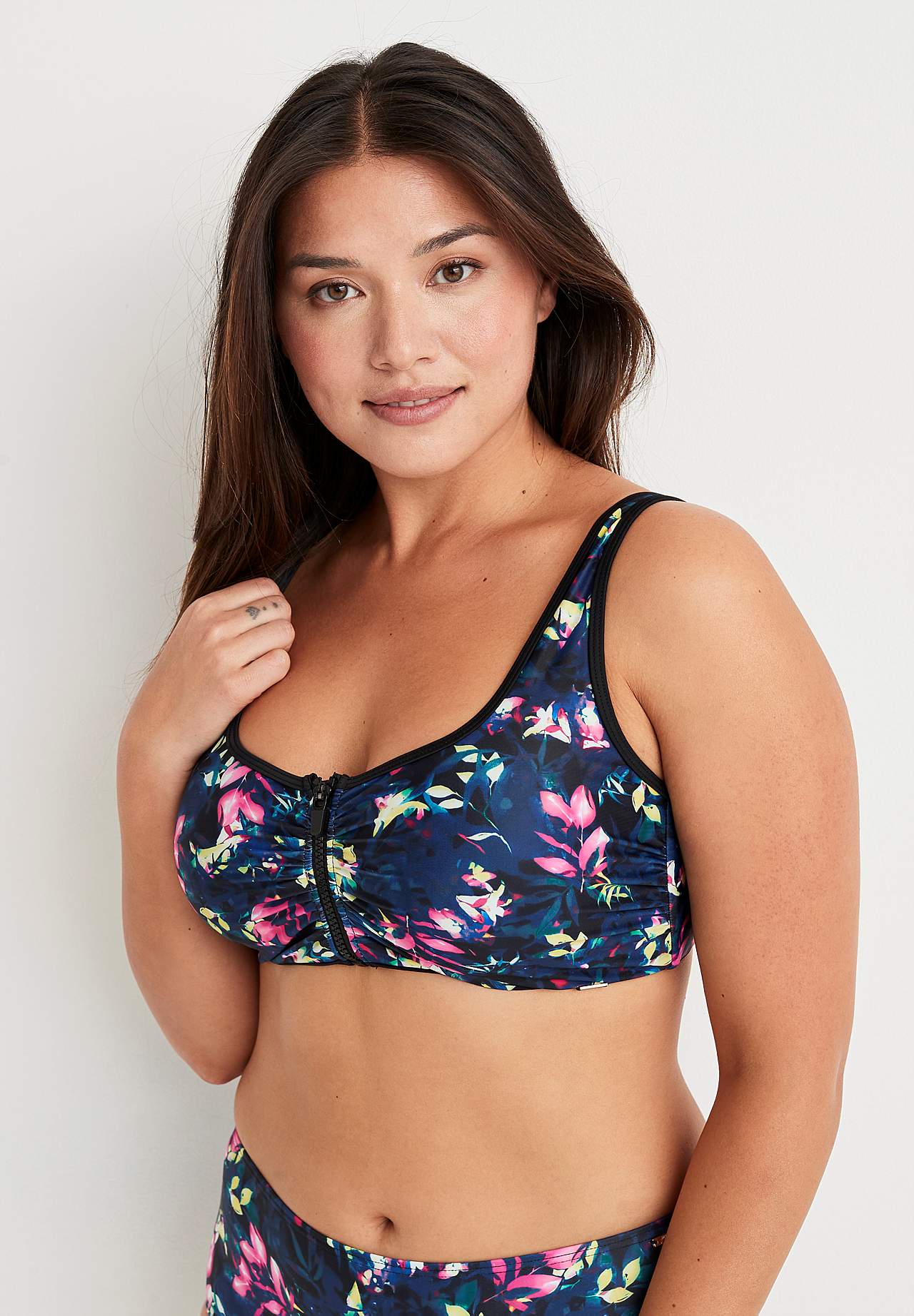 Patterned bikini bra