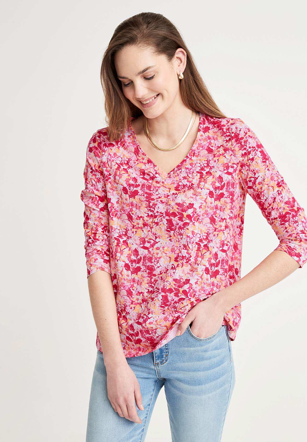 Floral jersey top Agatha