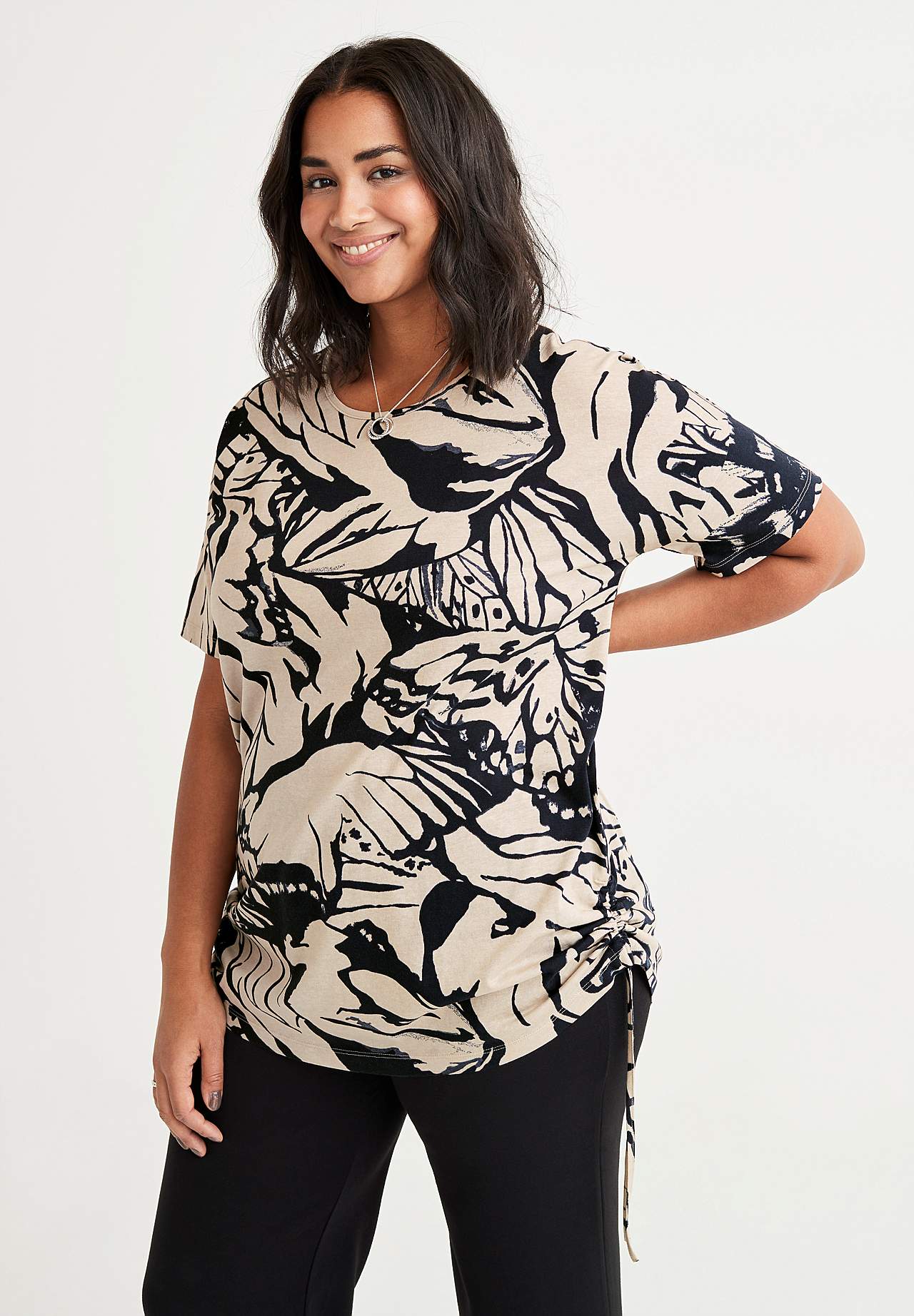 Long tops with drawstring at the sides Vilde 2-pack