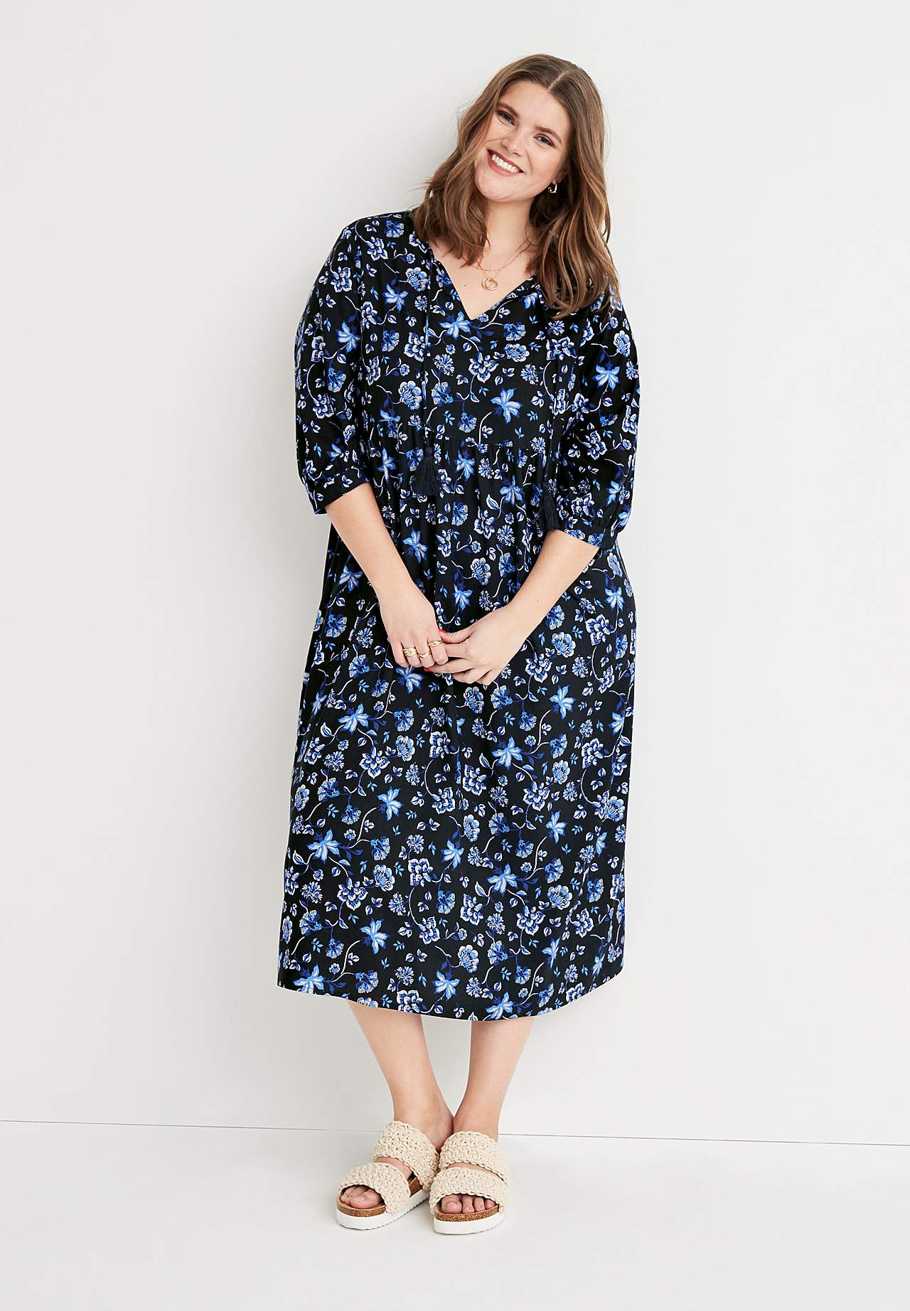 Patterned viscose dress