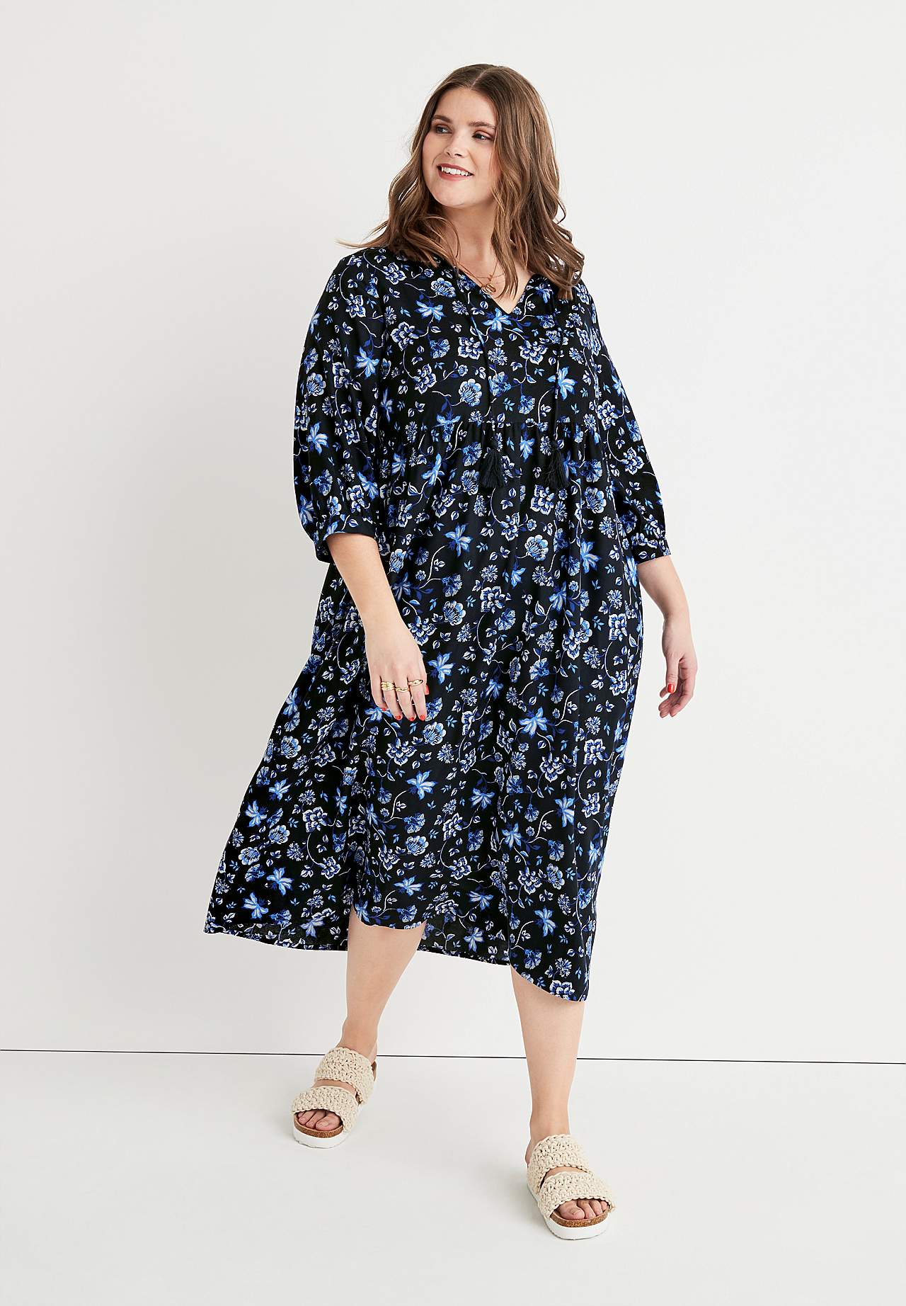 Patterned viscose dress