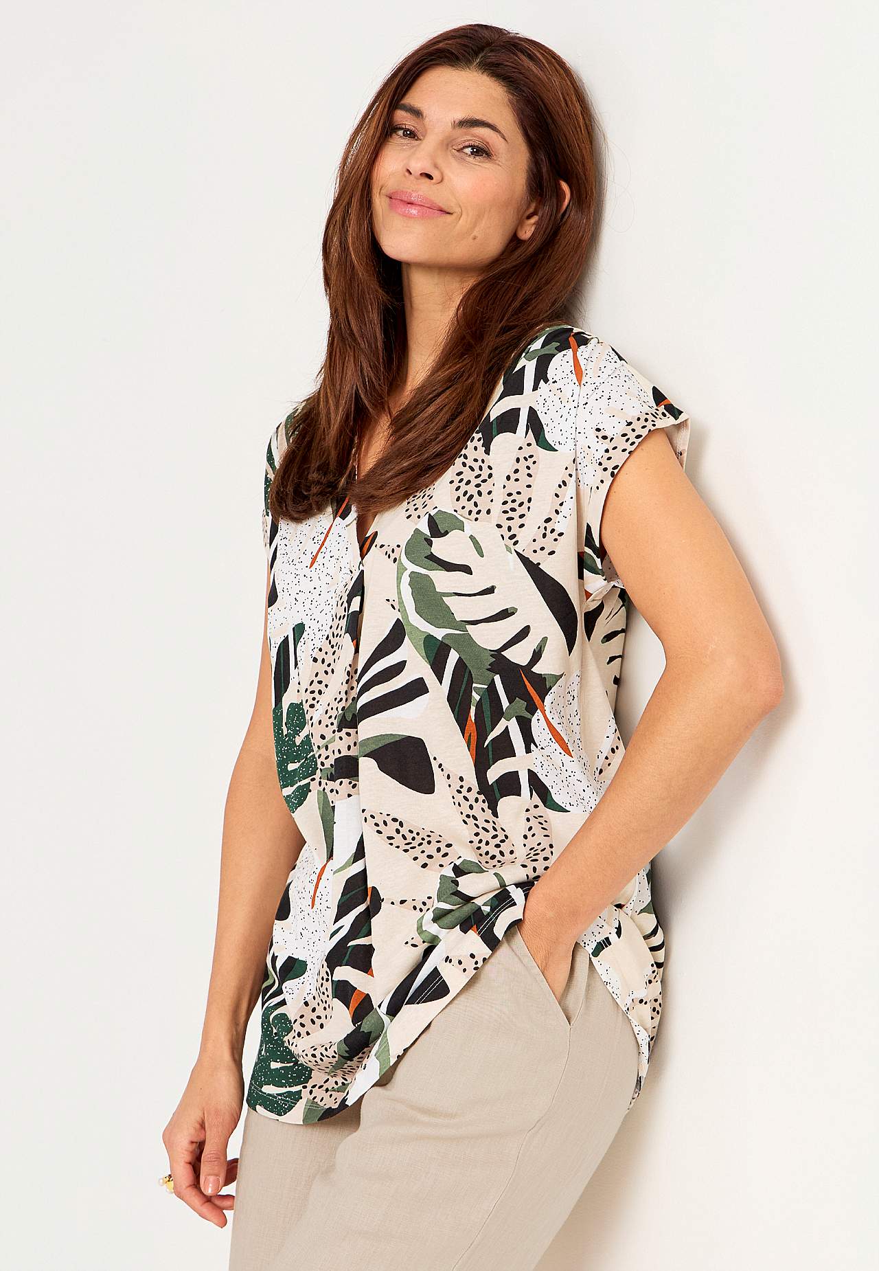 Short-sleeved jersey tuniq