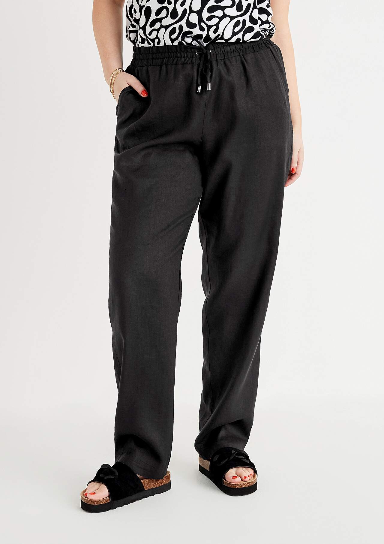 Linen Premium trousers with elastic i midjan