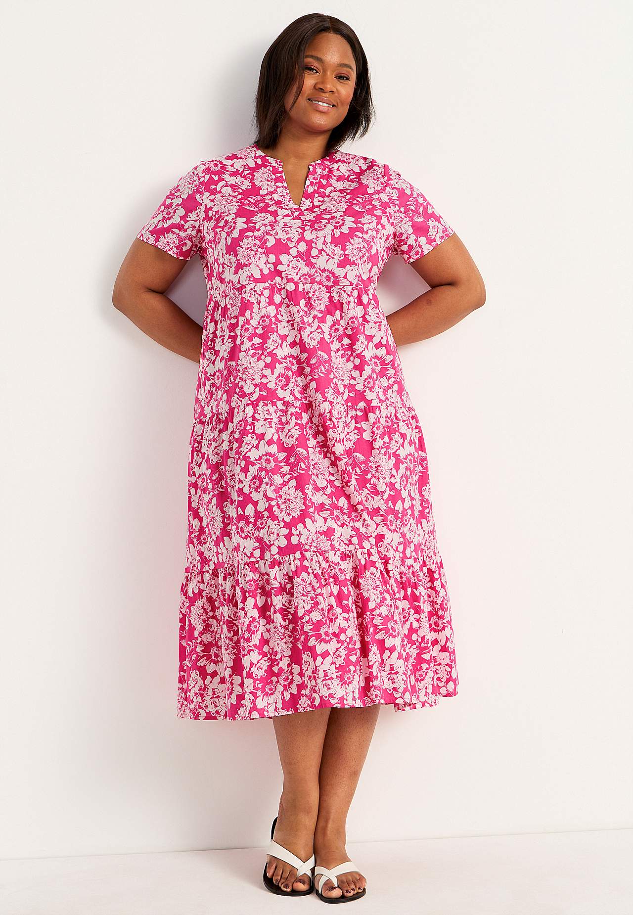 Cotton dress with flounce Asta