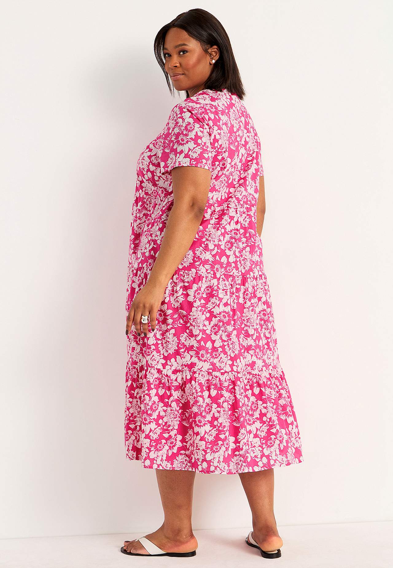 Cotton dress with flounce Asta