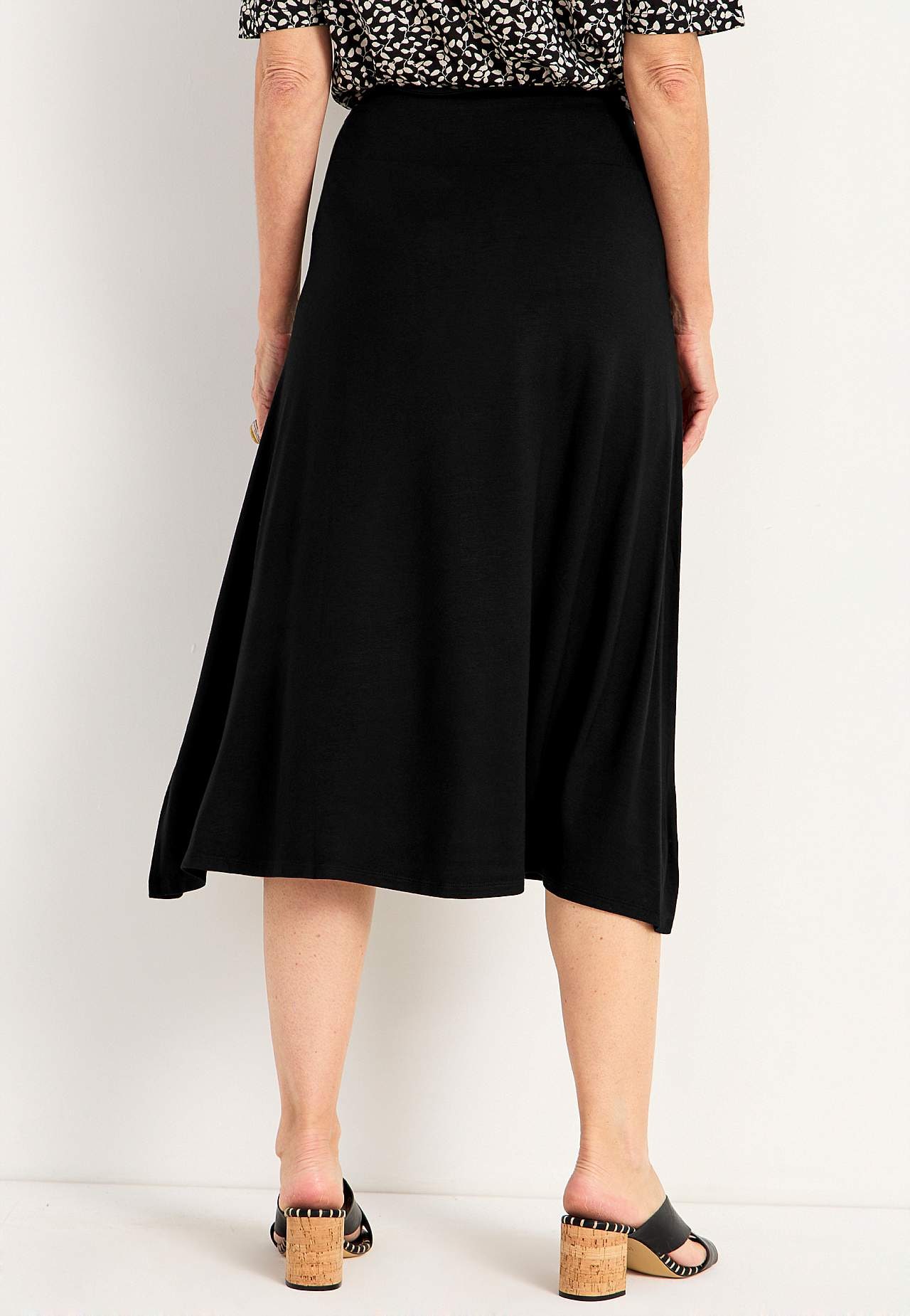 Long, flared jersey skirt