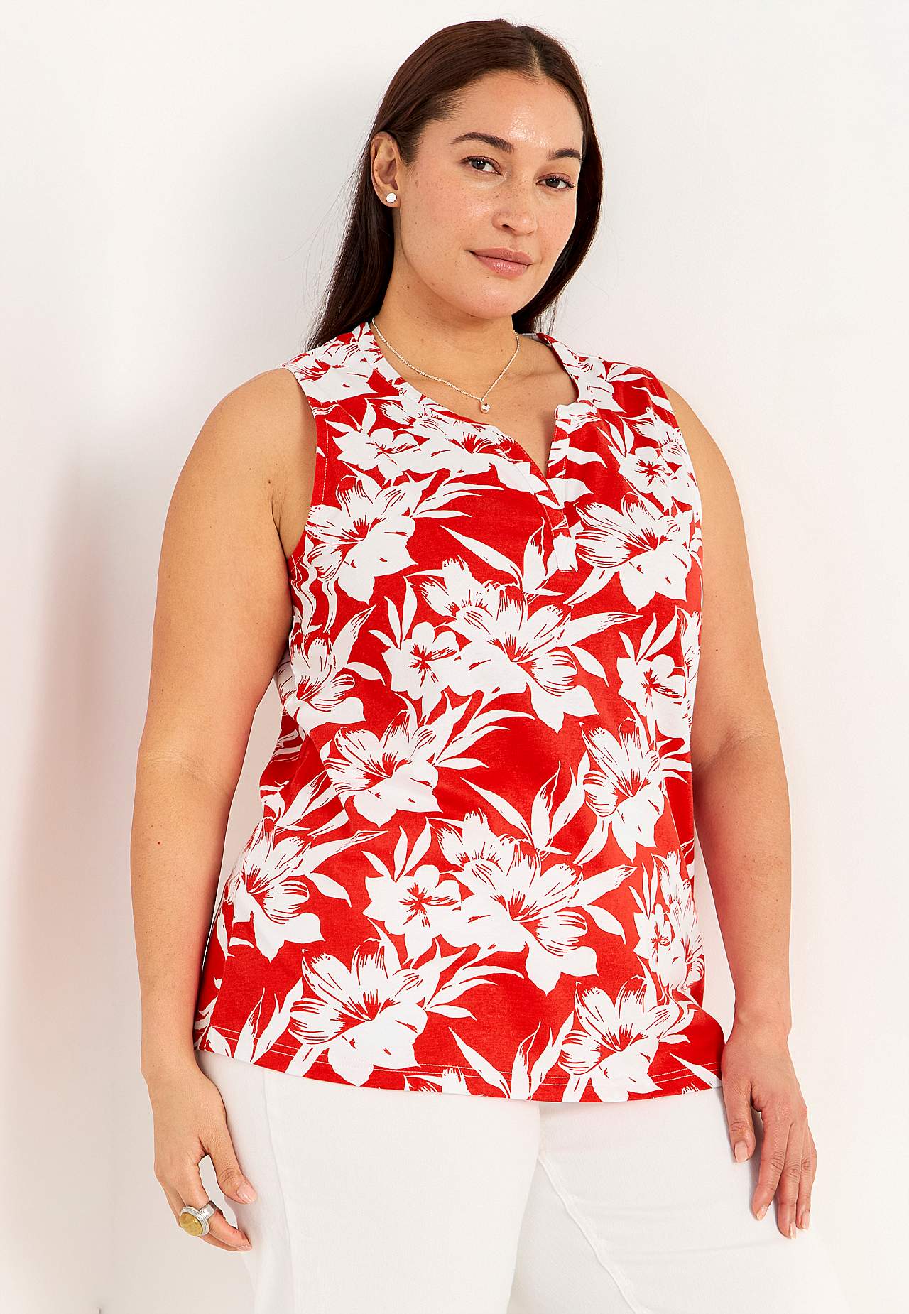Sleeveless top in organic cotton 2-pack