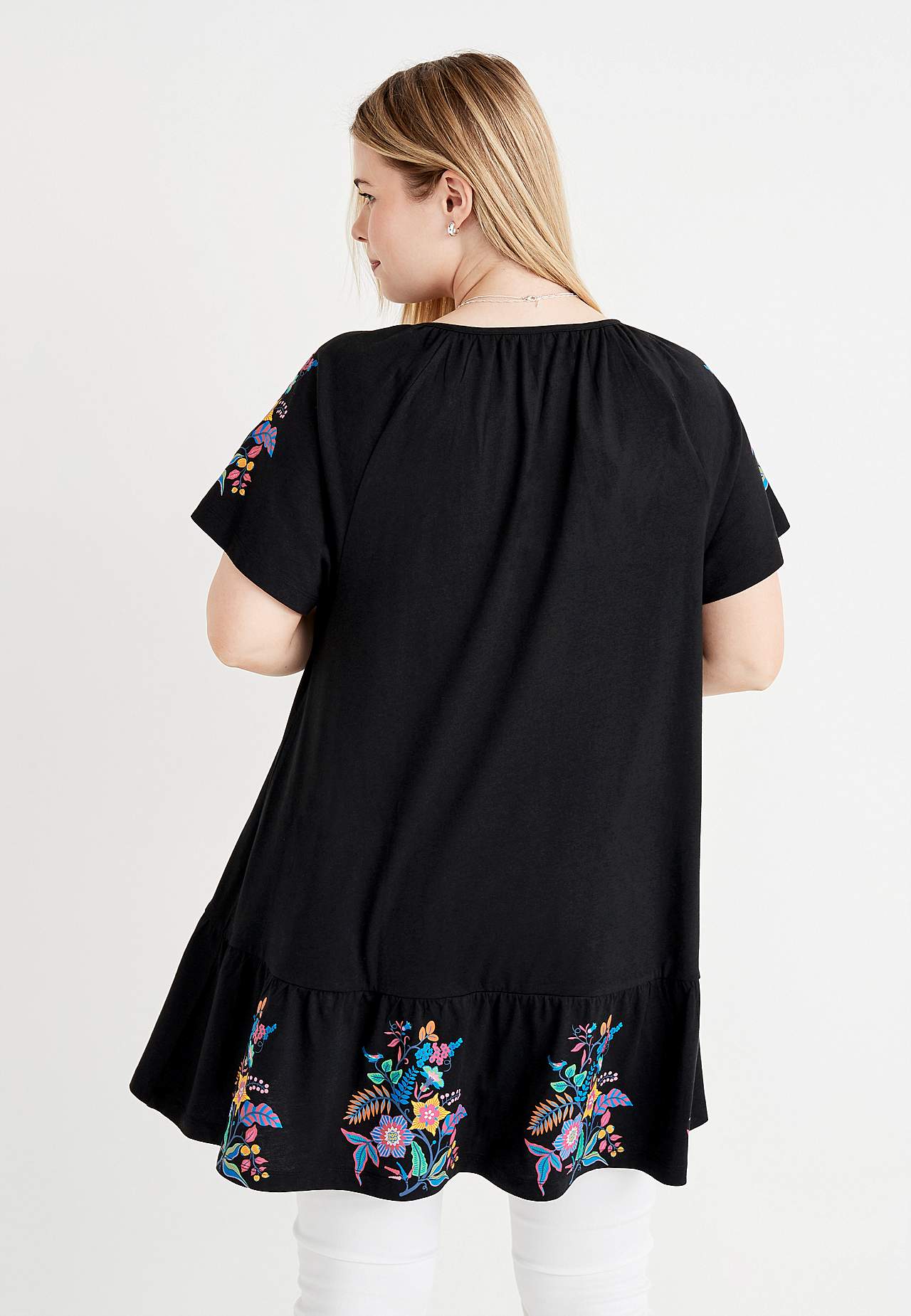 Tunic with frill at the bottom
