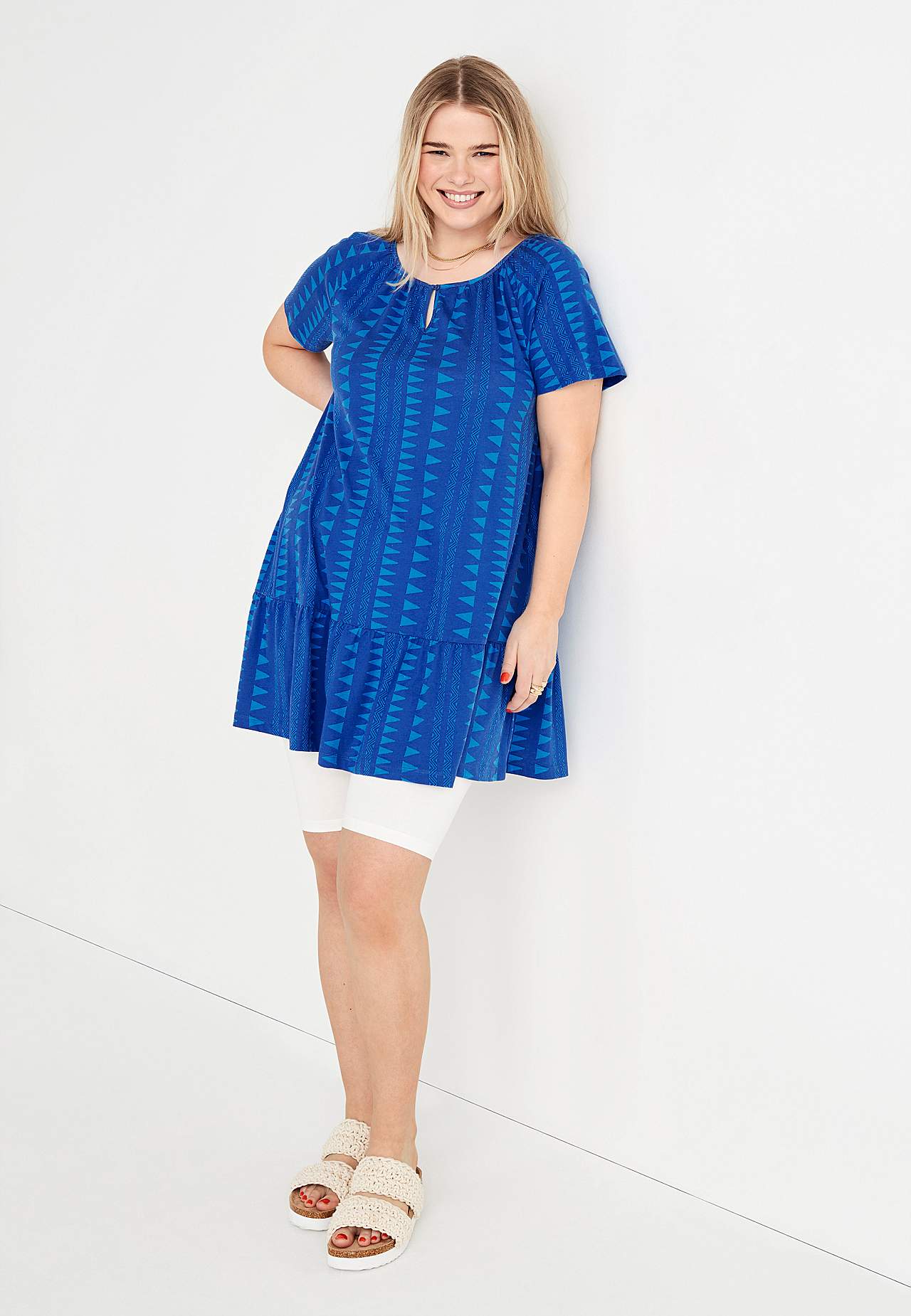 Tunic with frill at the bottom
