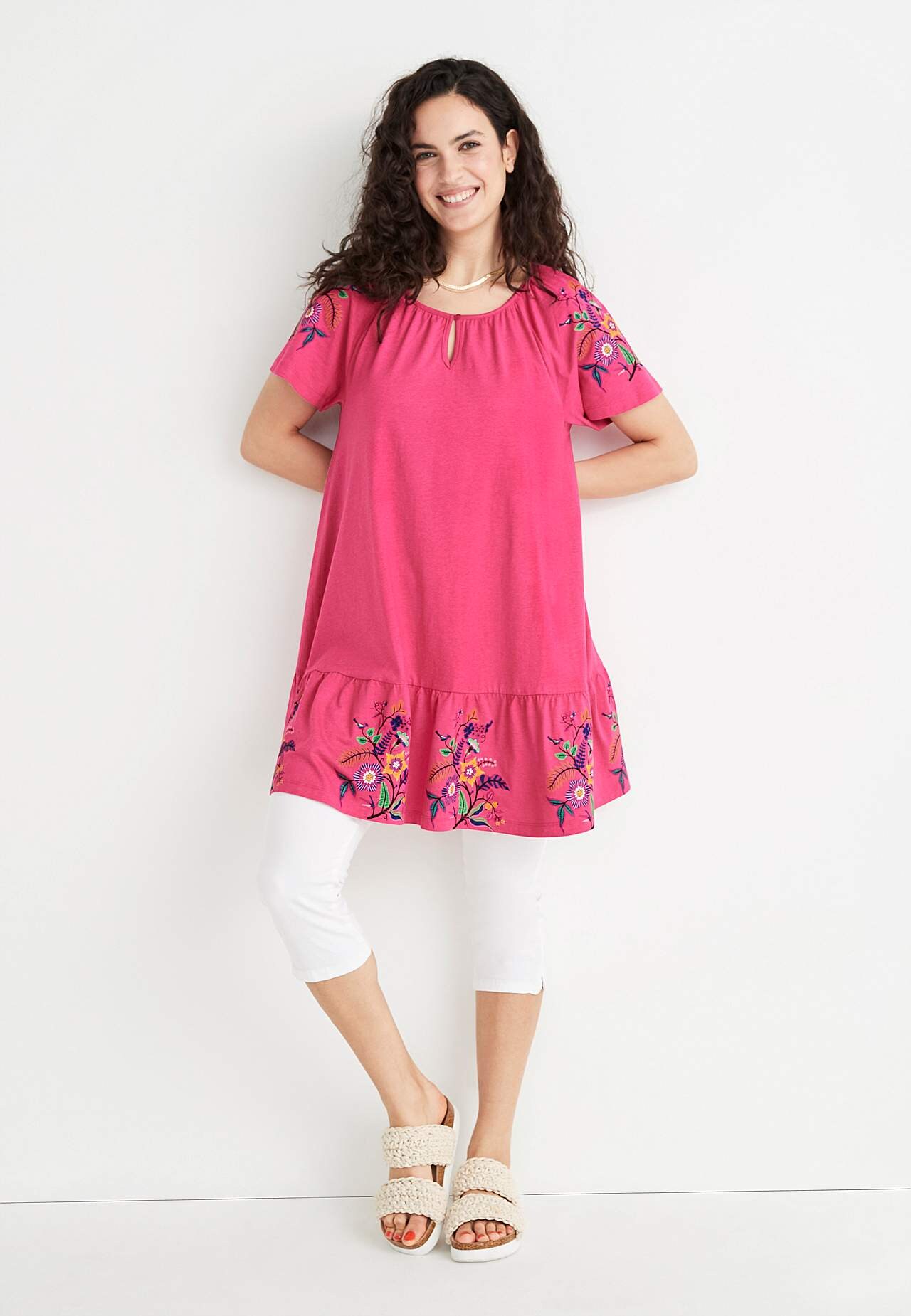 Tunic with frill at the bottom