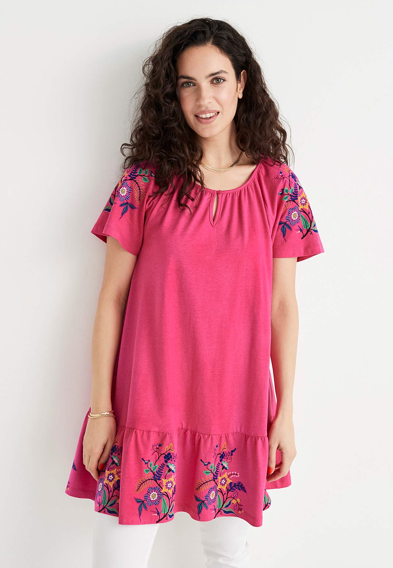 Tunic with frill at the bottom