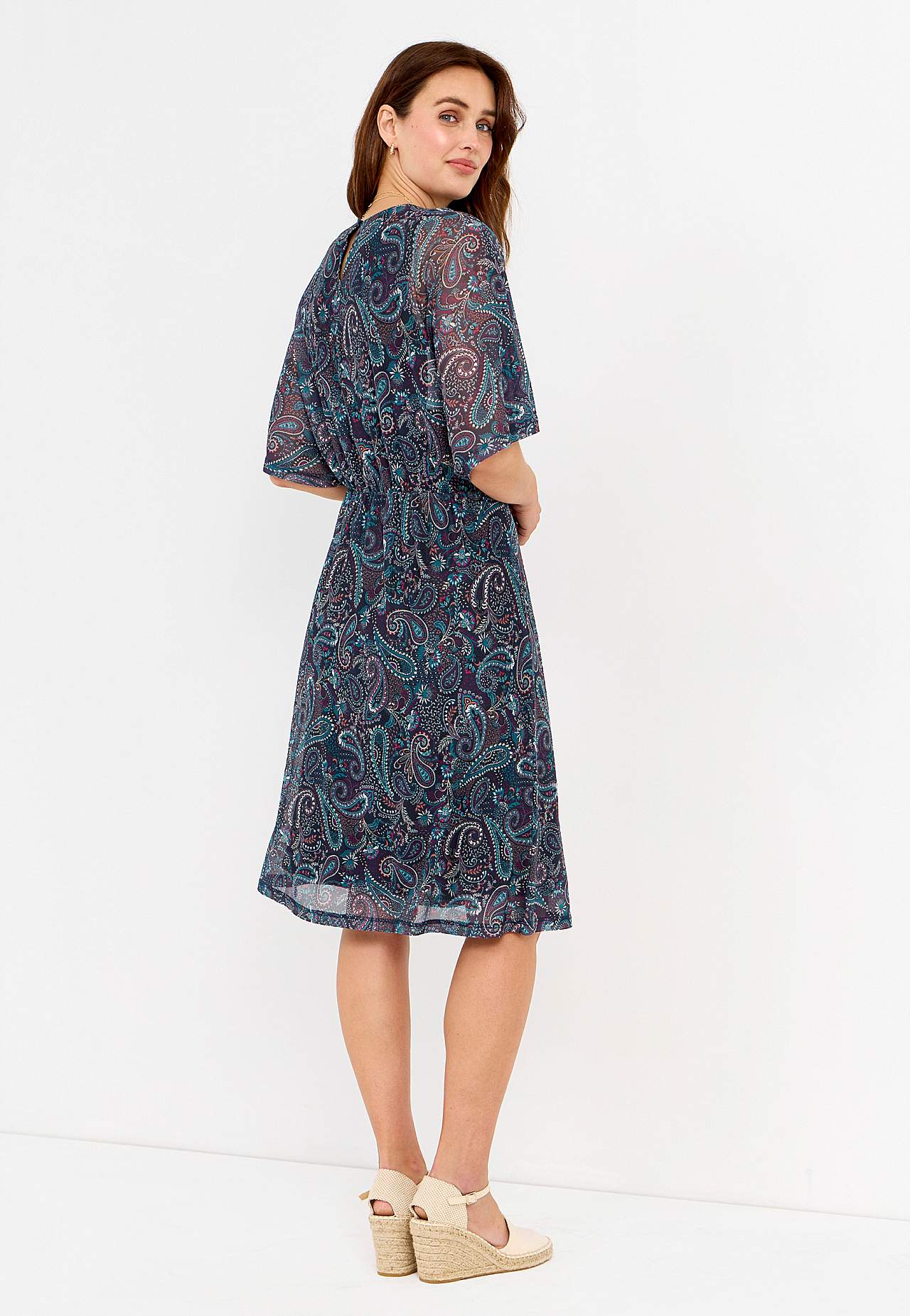 Jersey dress in mesh