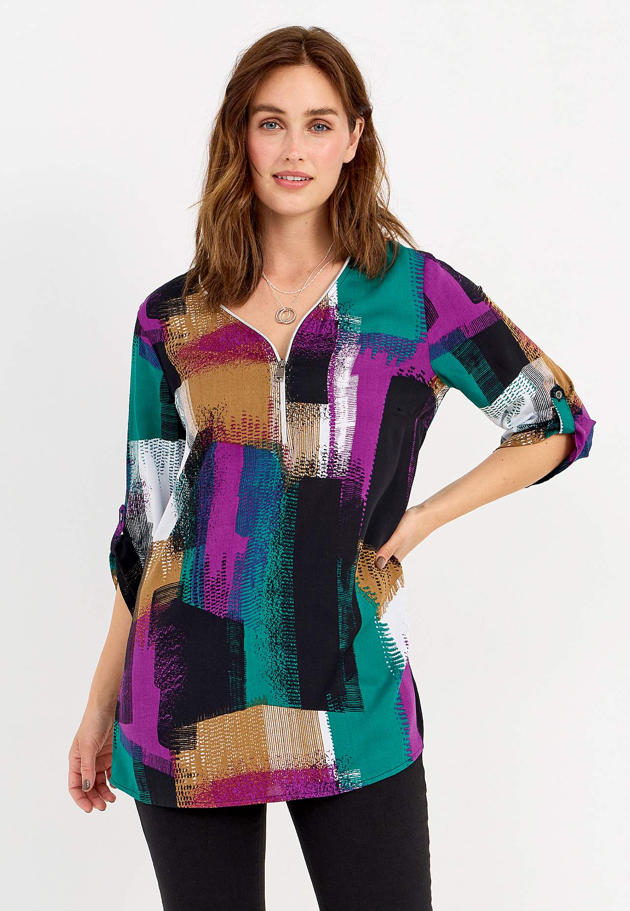V-neck tunic in two lengths